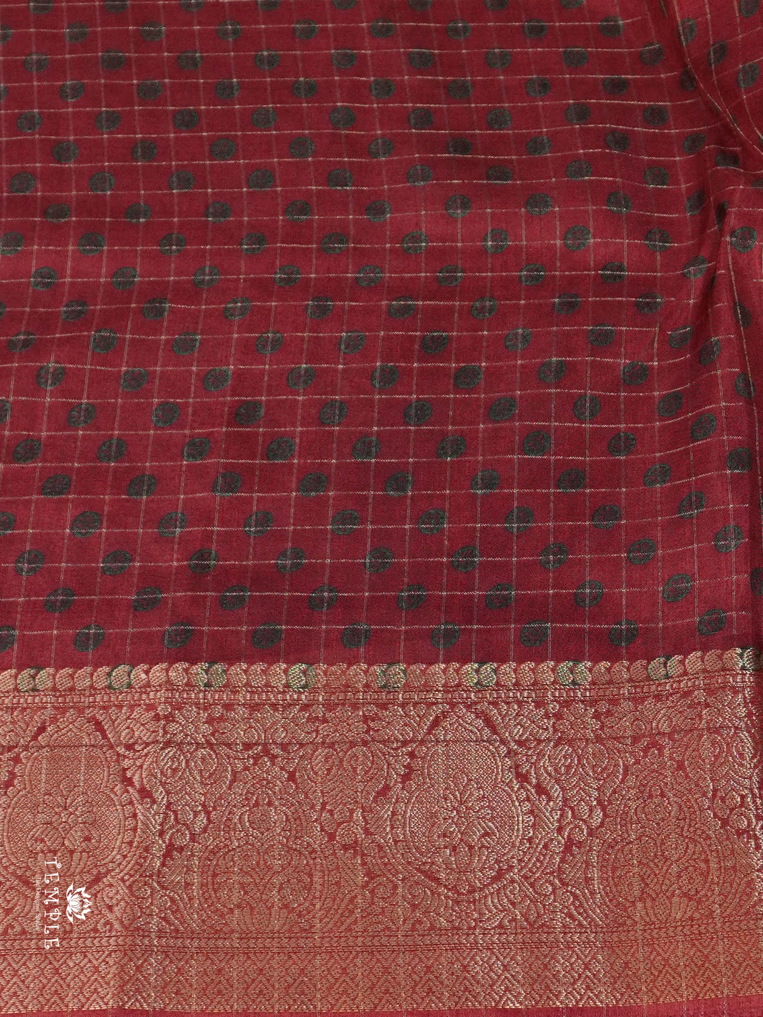 Printed Calcutta Checked Saree | TTDS1596 | Pongal Fest