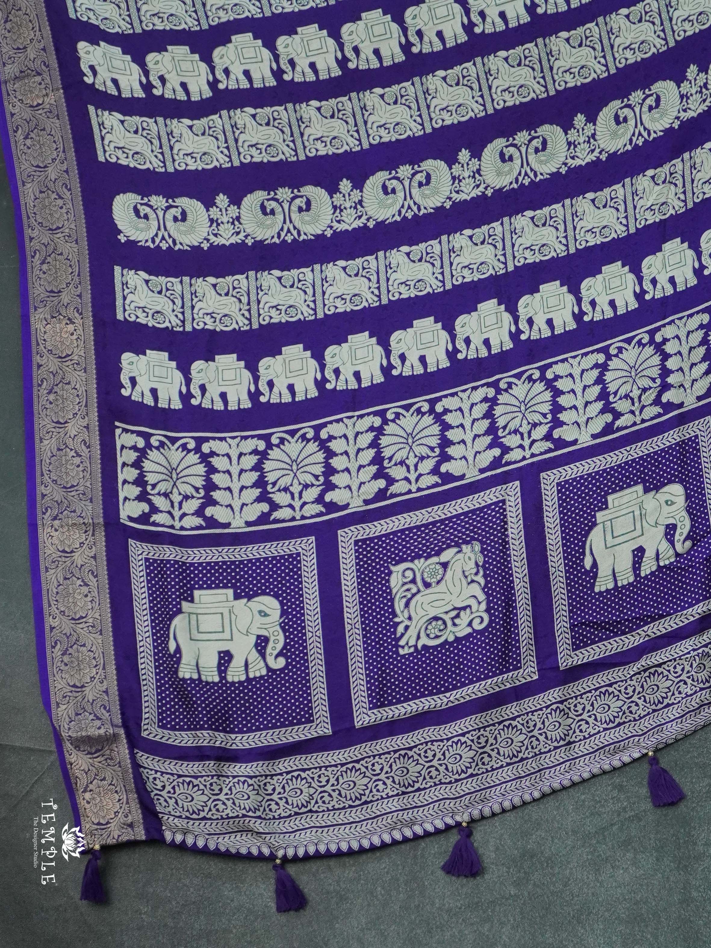 Stripe Printed Georgette Saree | TTDS2588