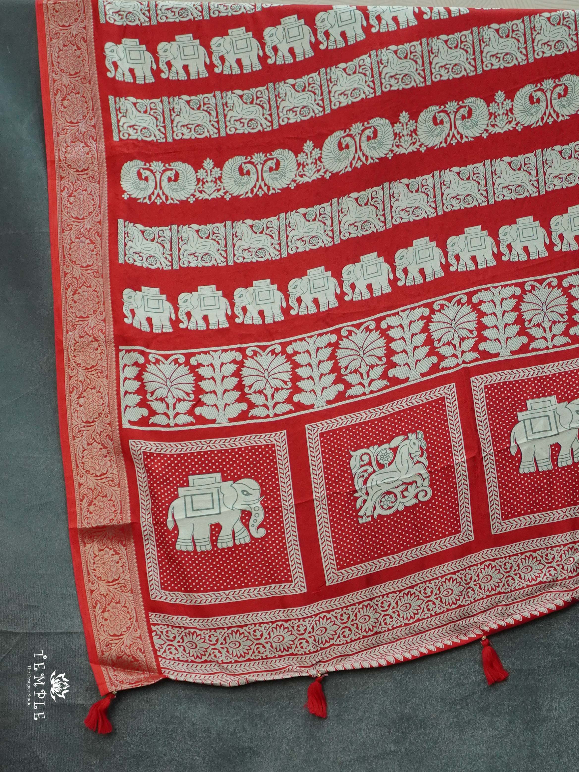Stripe Printed Georgette Saree | TTDS2588