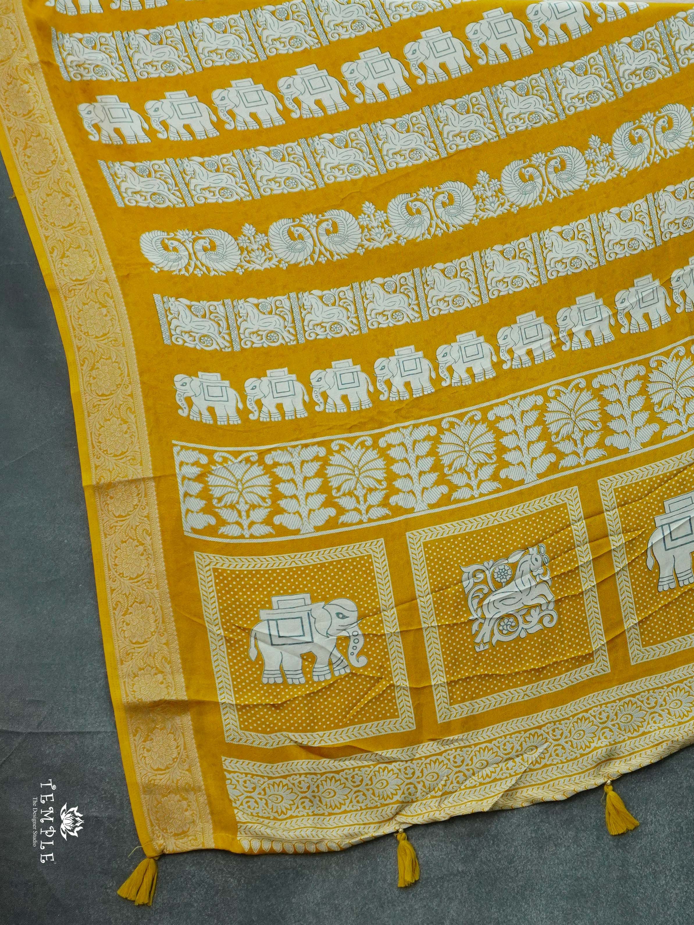 Stripe Printed Georgette Saree | TTDS2588