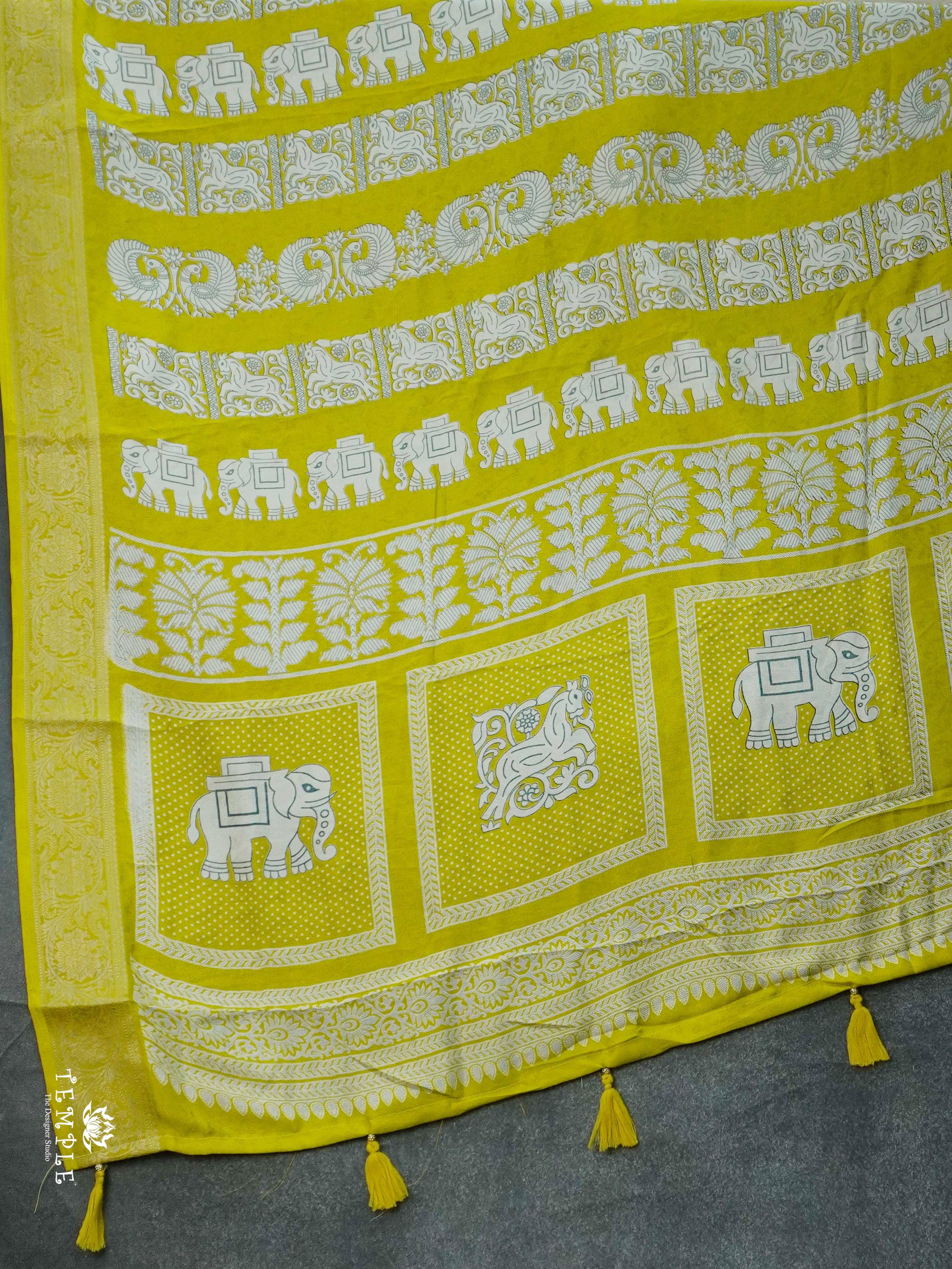 Stripe Printed Georgette Saree | TTDS2588