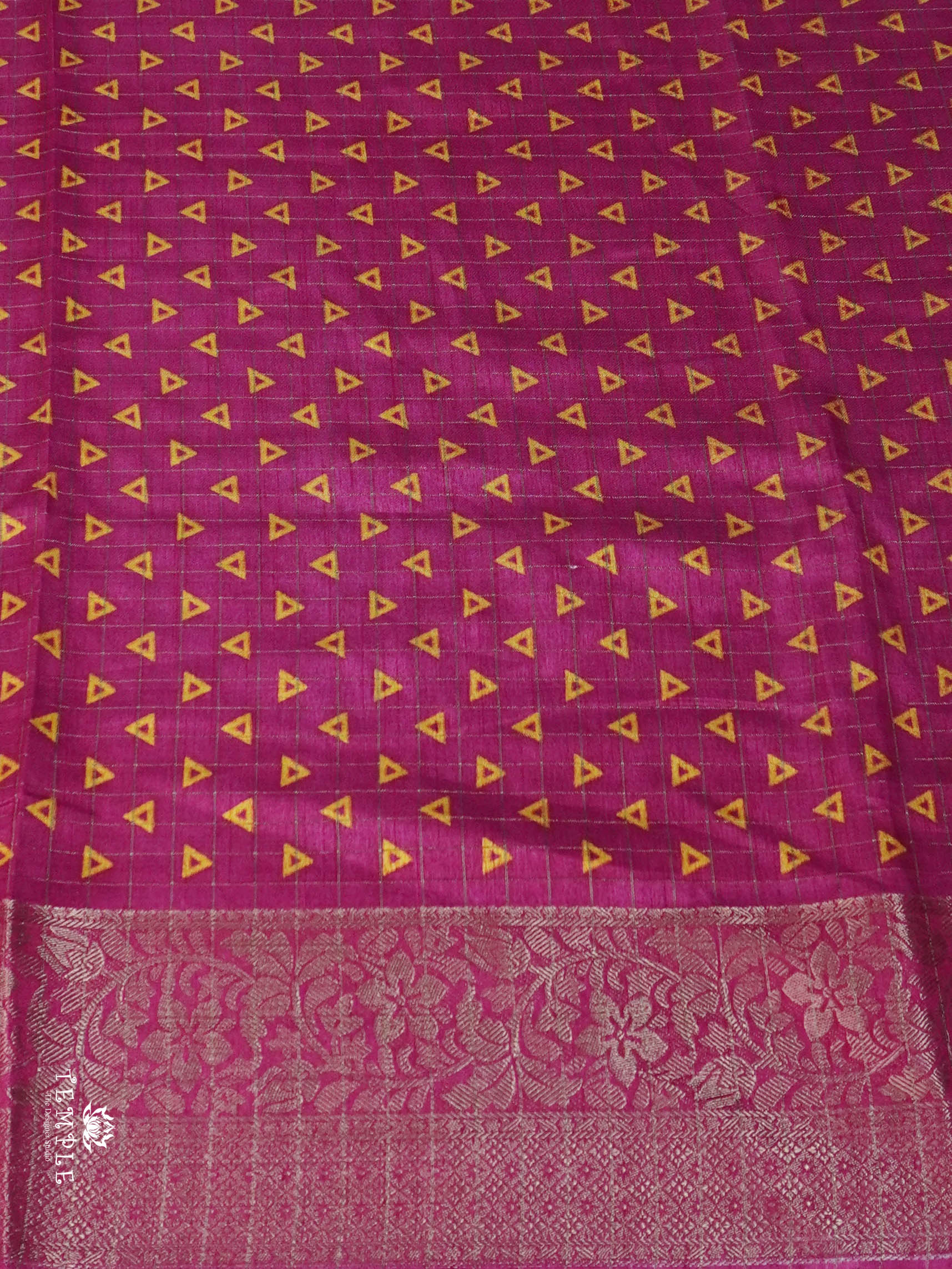 Printed Calcutta Checked Saree | TTDS1606 | Pongal Fest