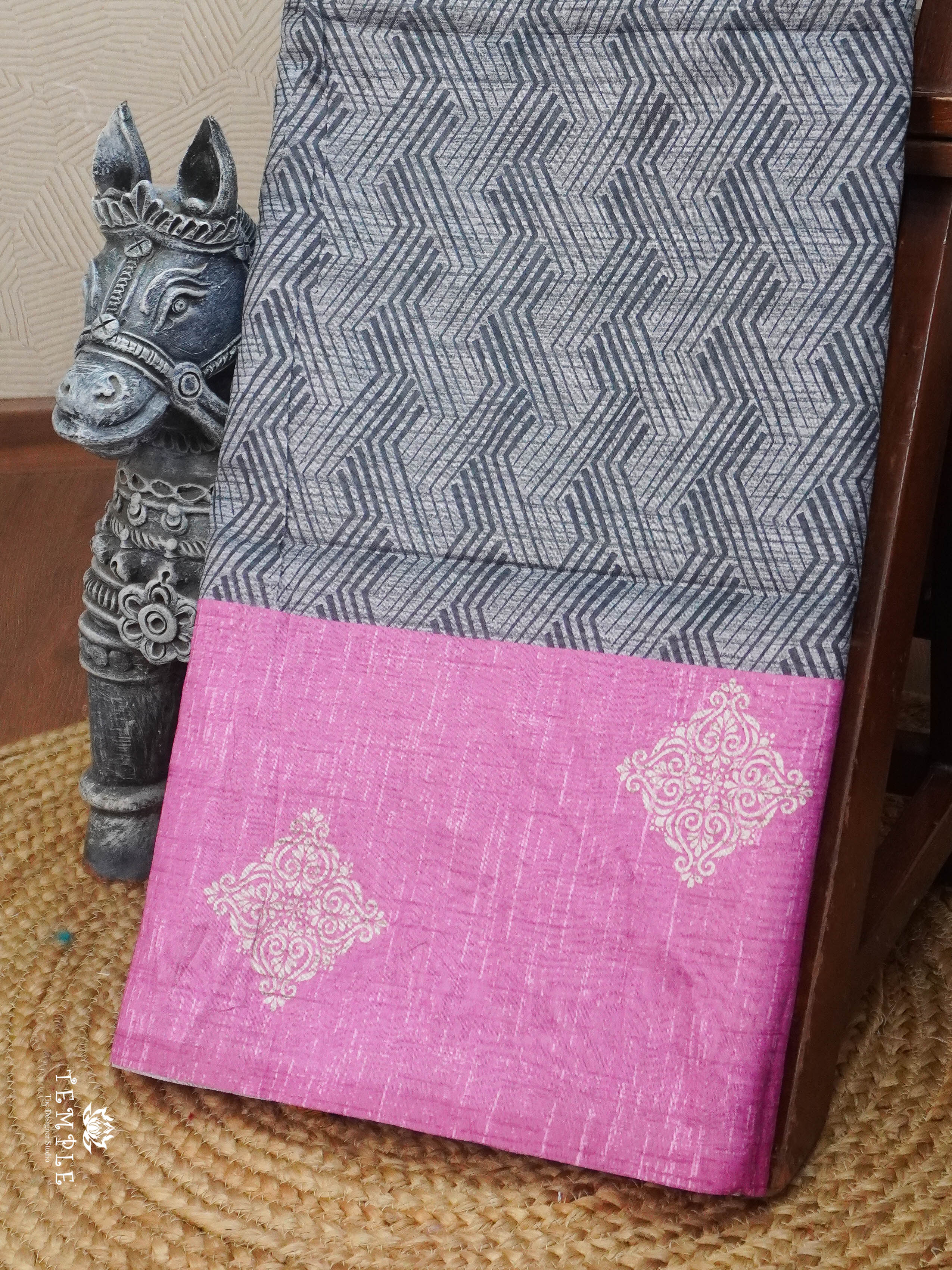 Printed Tussar Silk Saree | TTDS3068