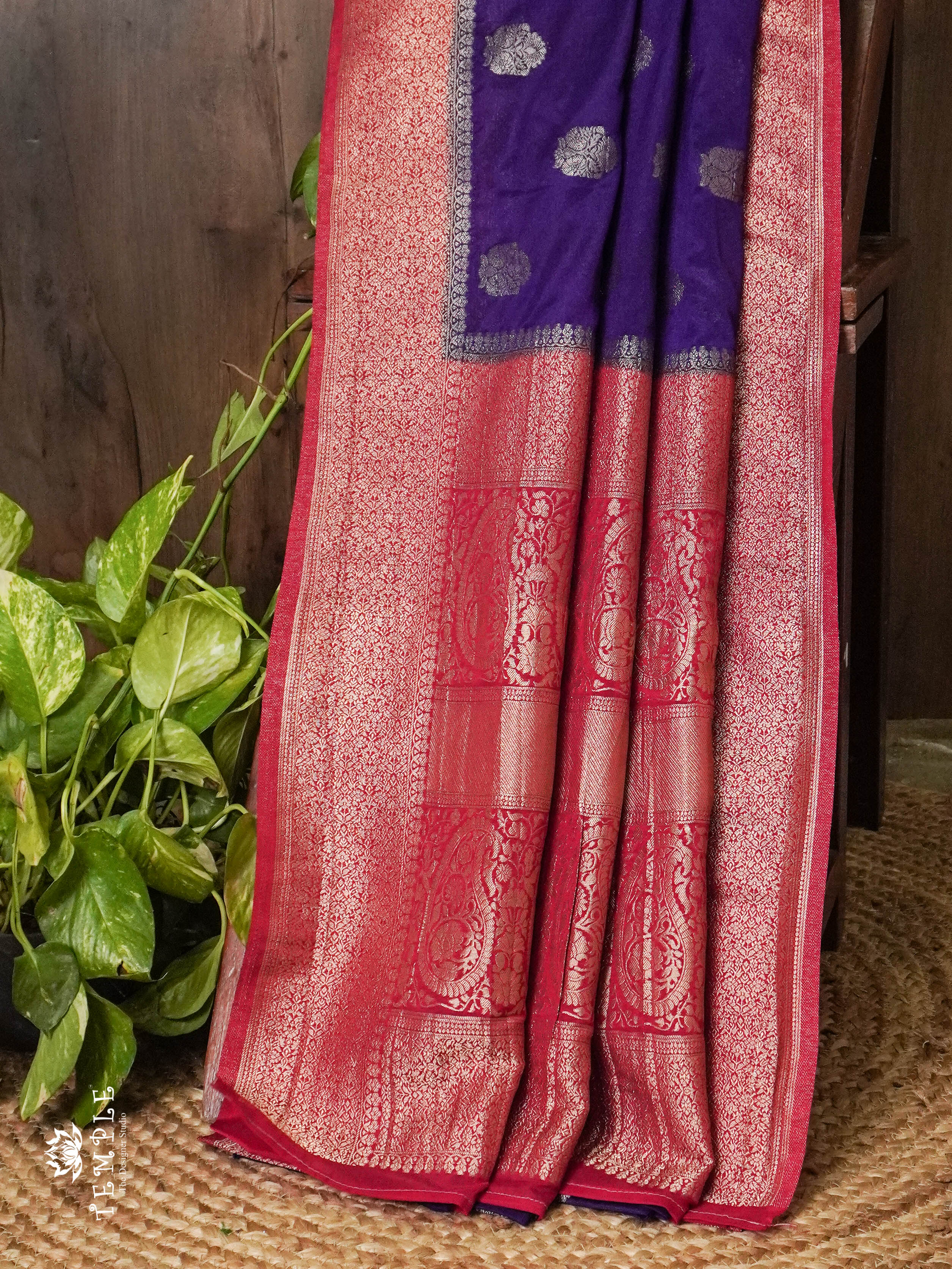 Banarasi Georgette Saree ( Purple) | TTDS862