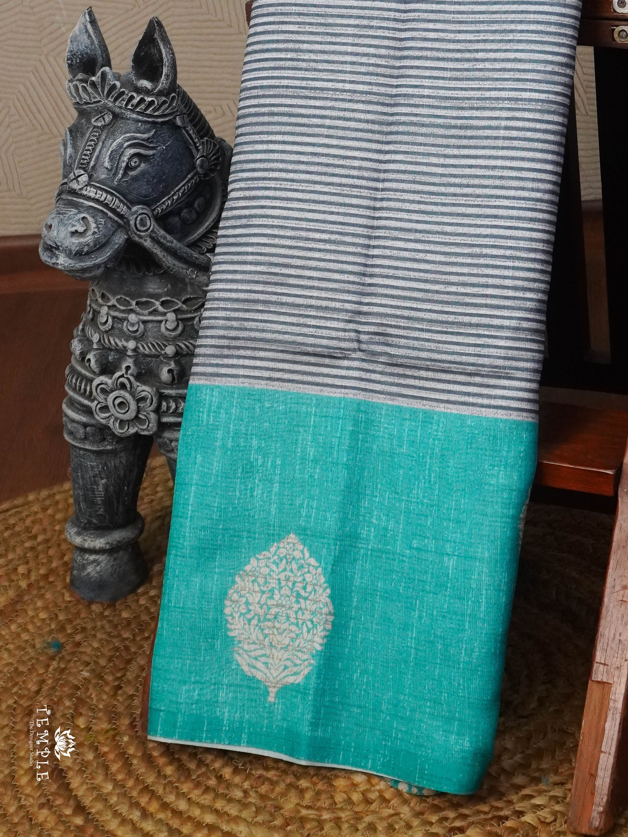 Printed Tussar Silk Saree | TTDS3073