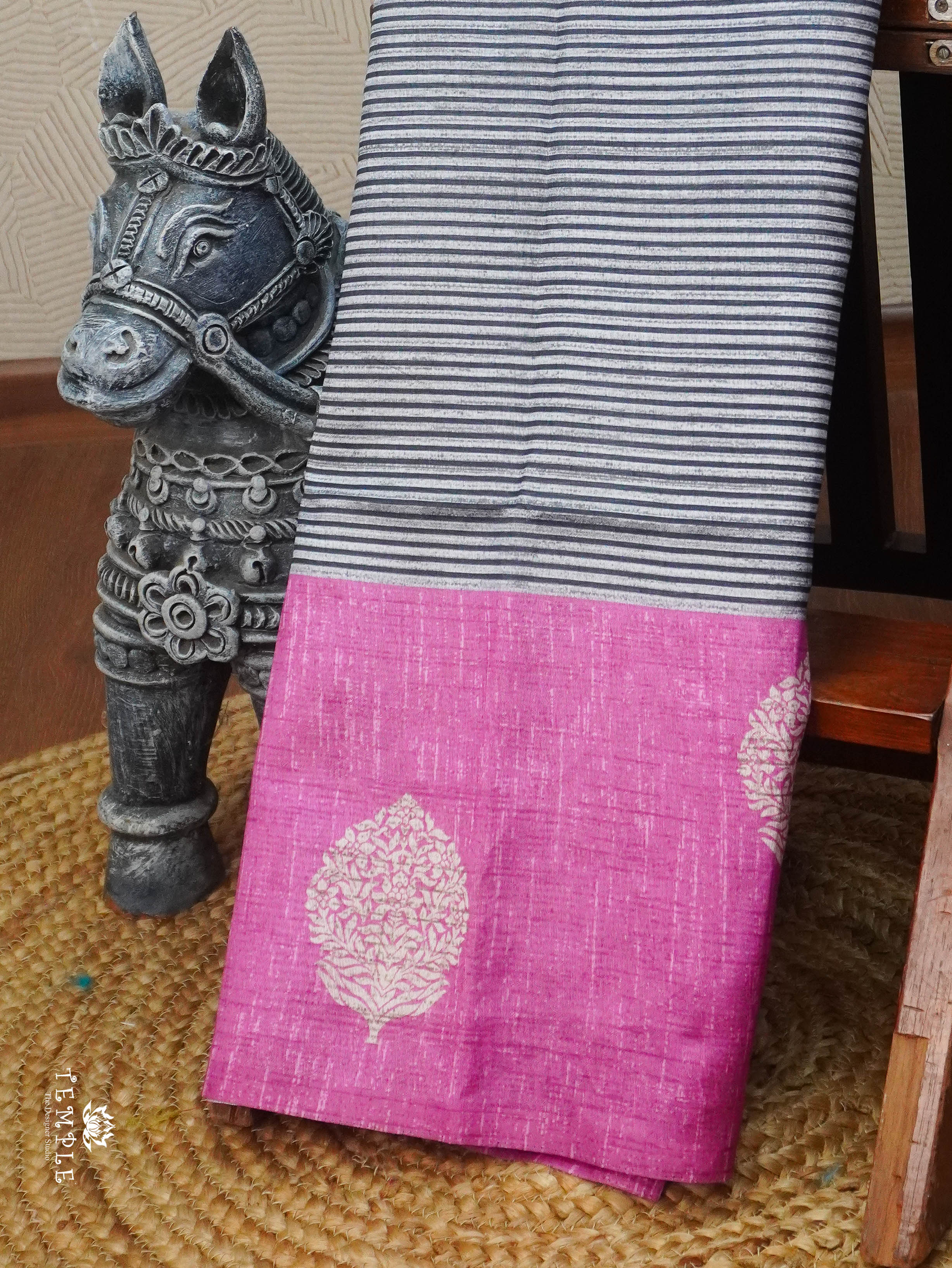 Printed Tussar Silk Saree | TTDS3073