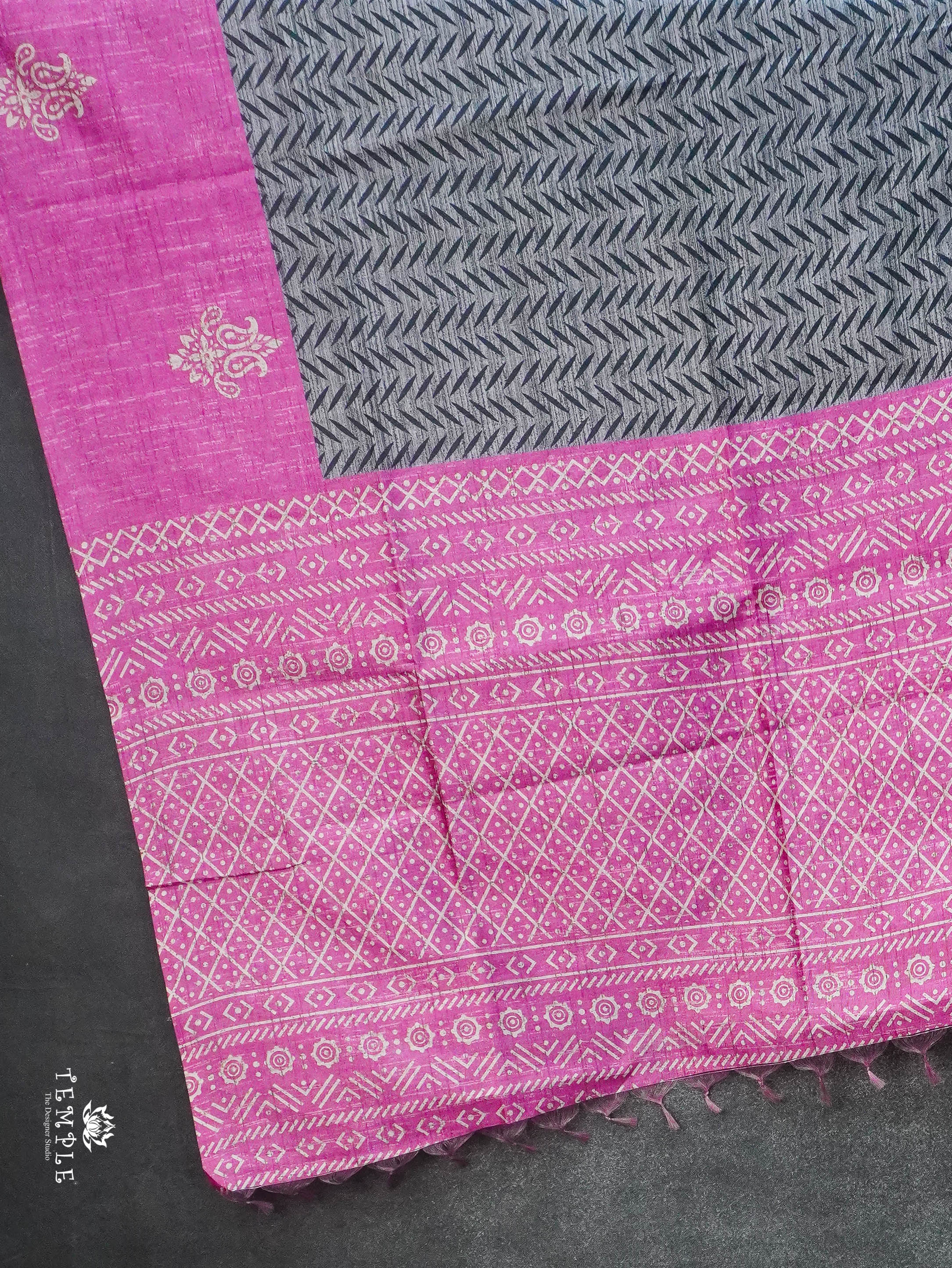 Printed Tussar Silk Saree | TTDS3074