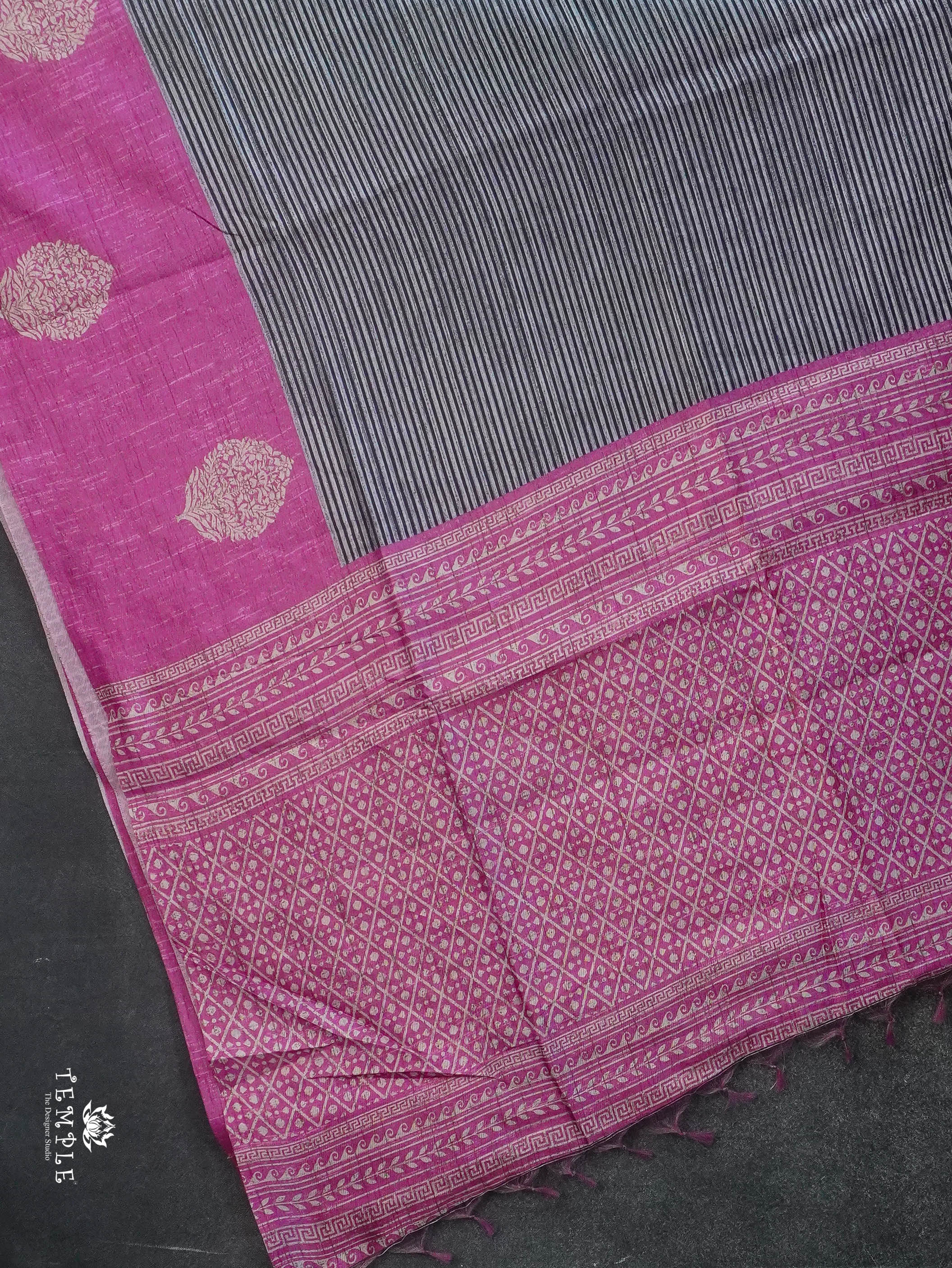Printed Tussar Silk Saree | TTDS3073