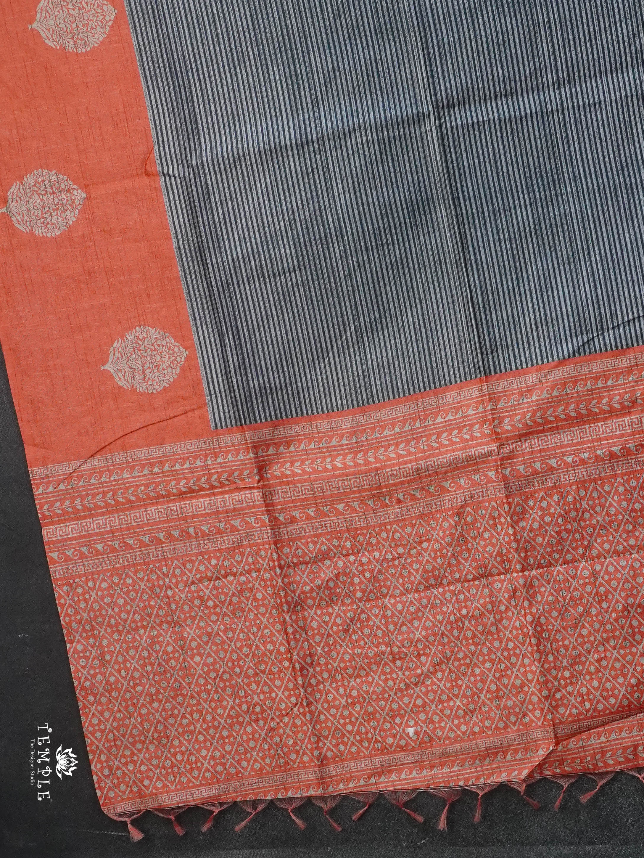 Printed Tussar Silk Saree | TTDS3073