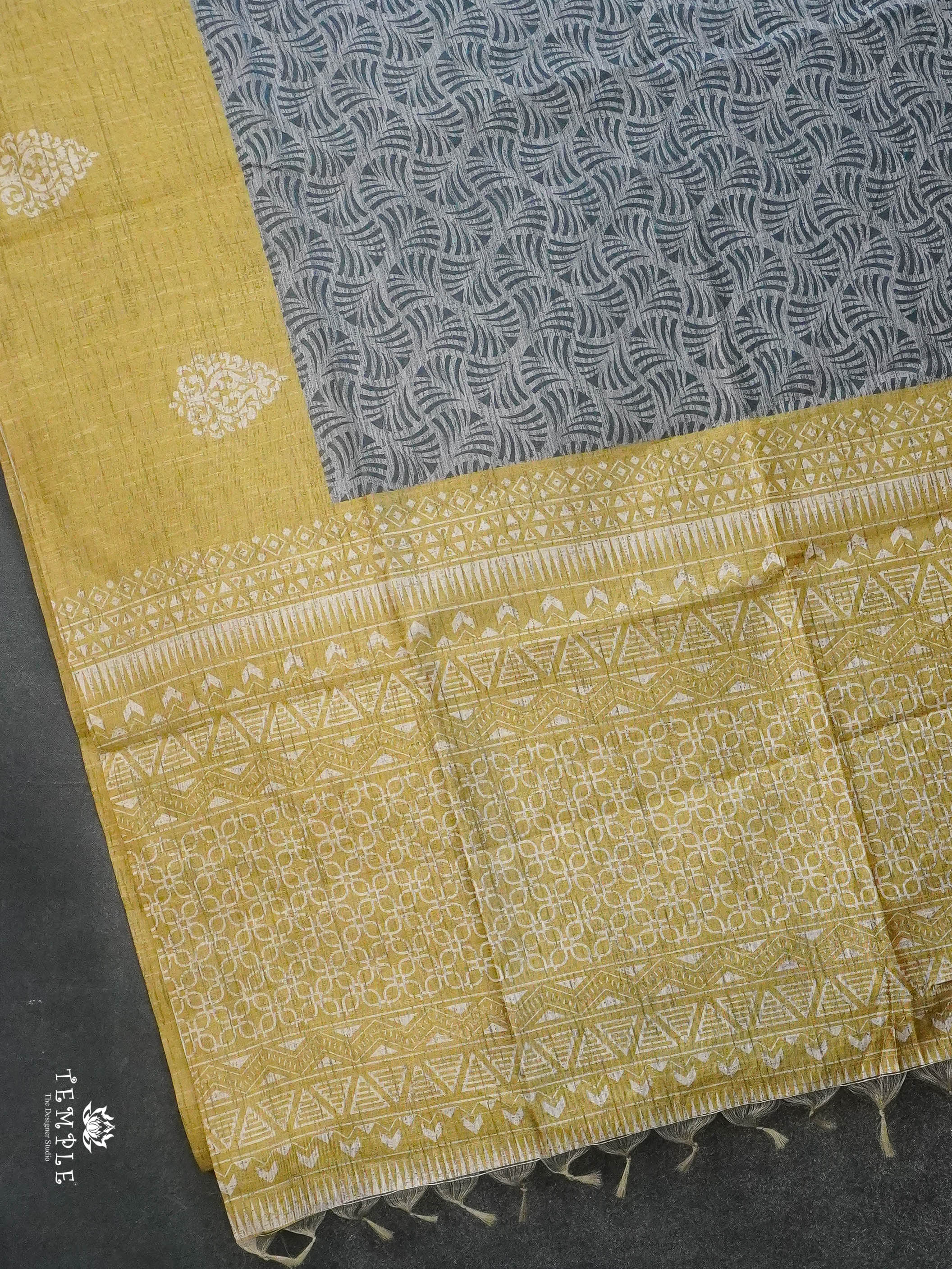 Printed Tussar Silk Saree | TTDS3072