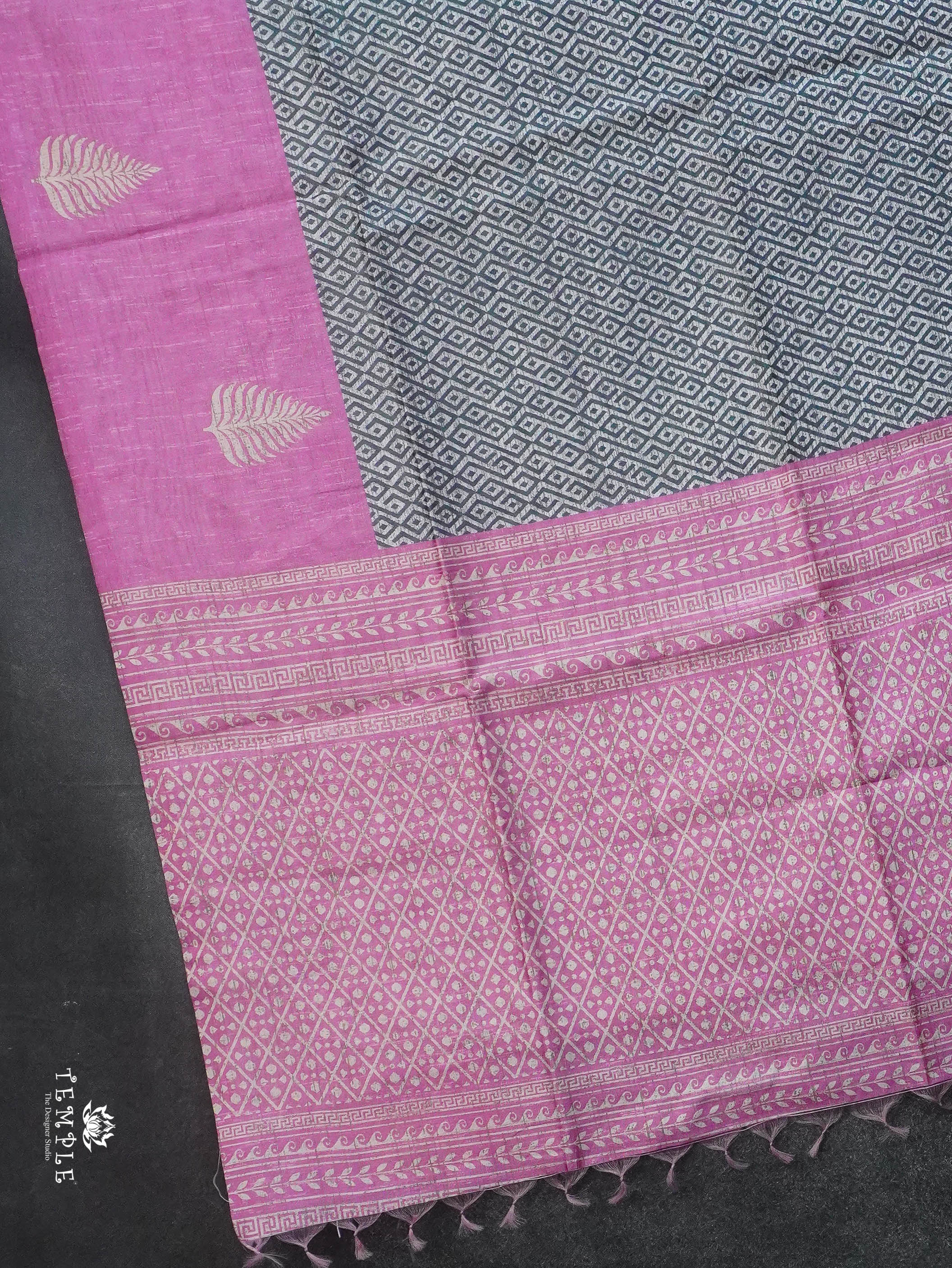 Printed Tussar Silk Saree | TTDS3070