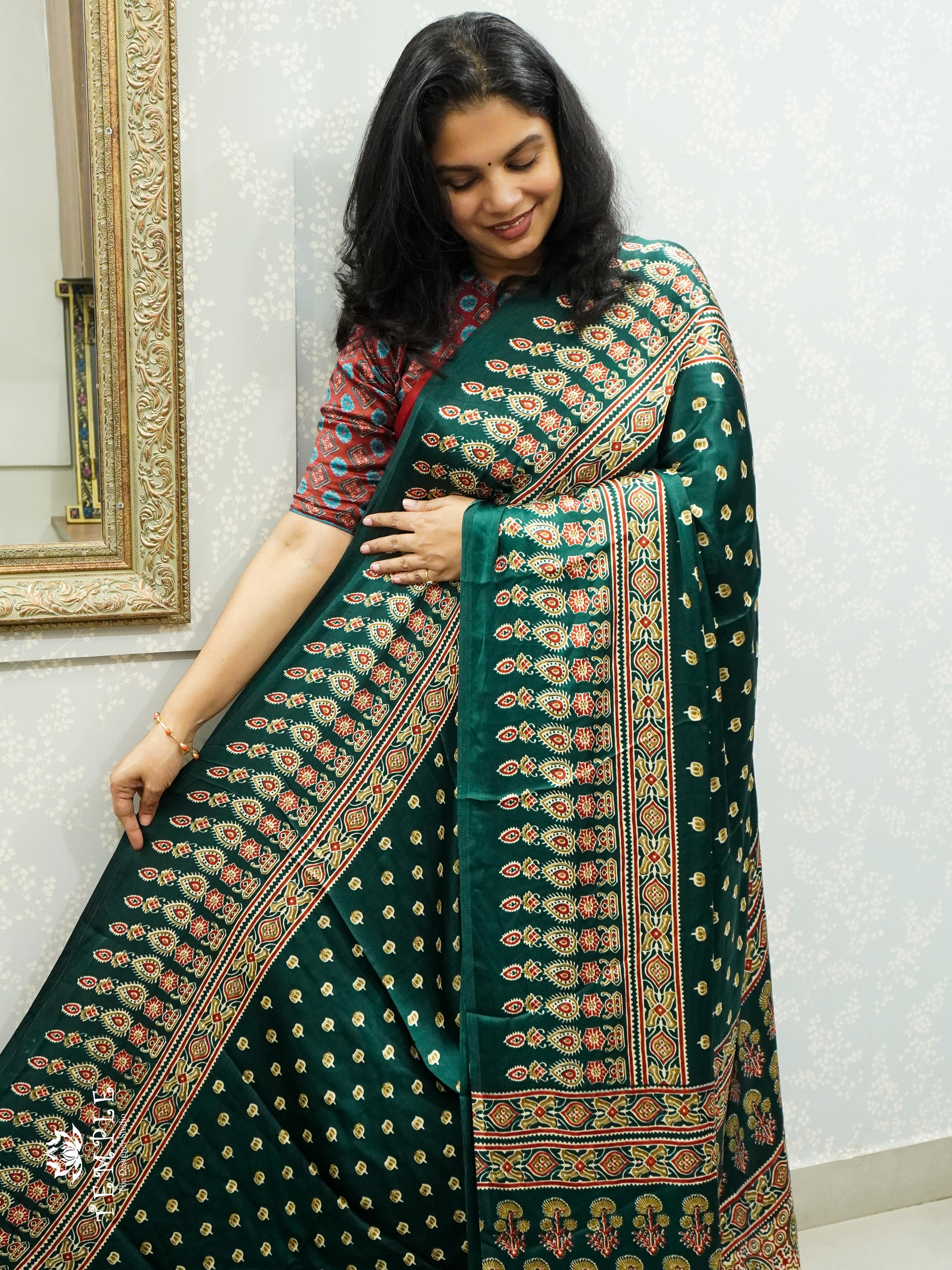 Ajrakh Printed Saree | TTDS1183 | Sparkling Deals