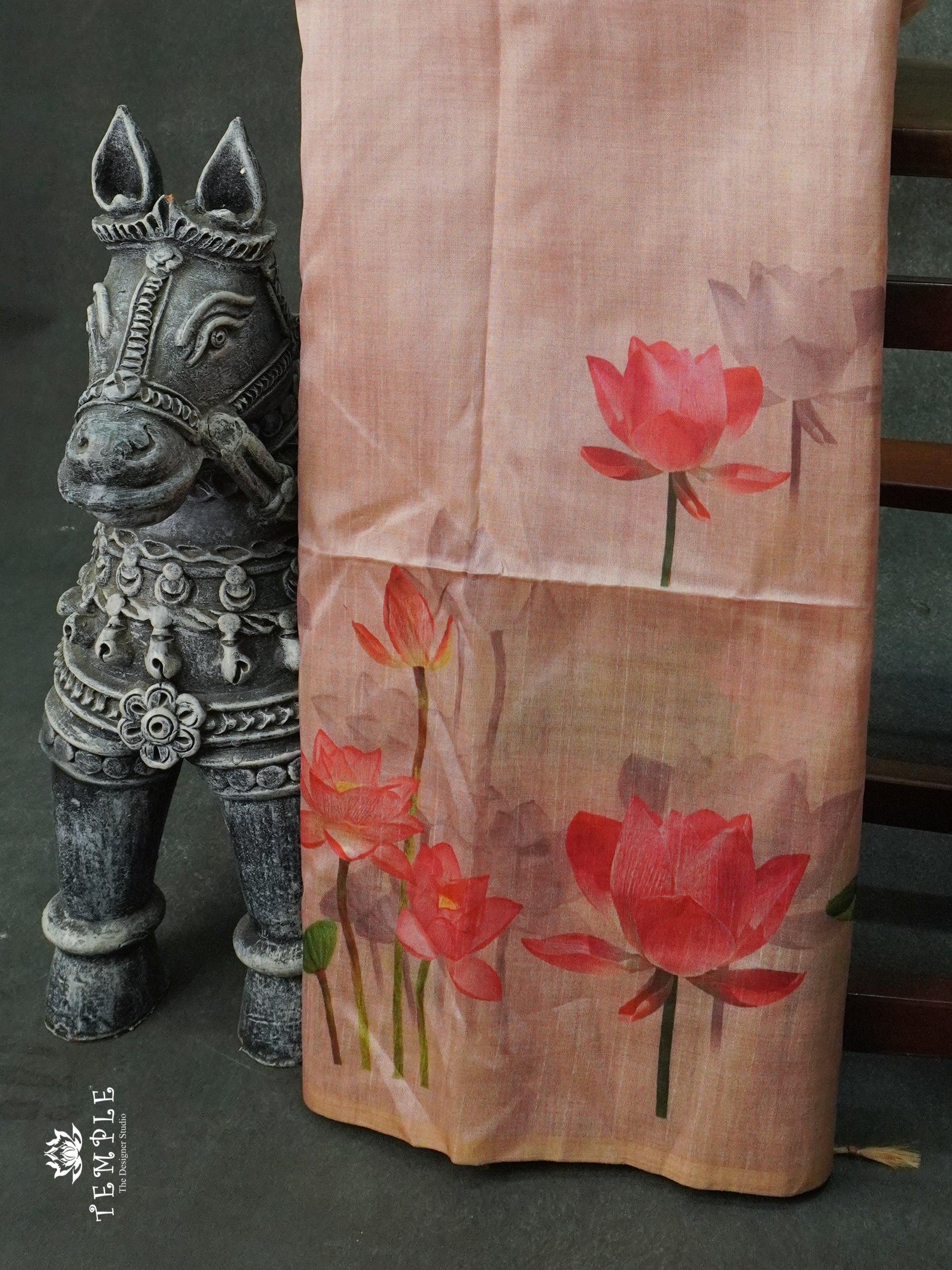 Fancy Italian Silk Saree(Light Pink) | TTDS843