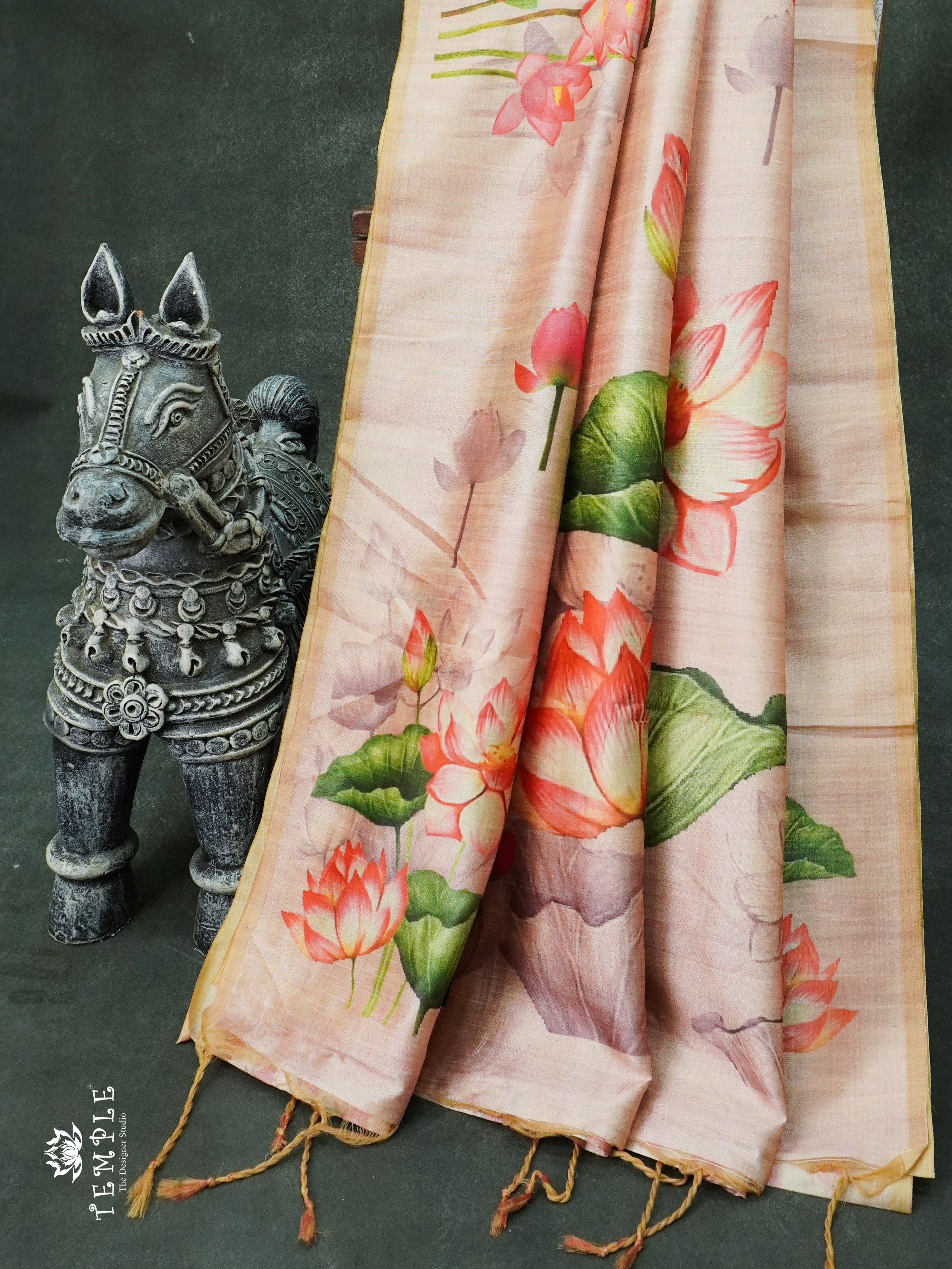 Fancy Italian Silk Saree(Light Pink) | TTDS843