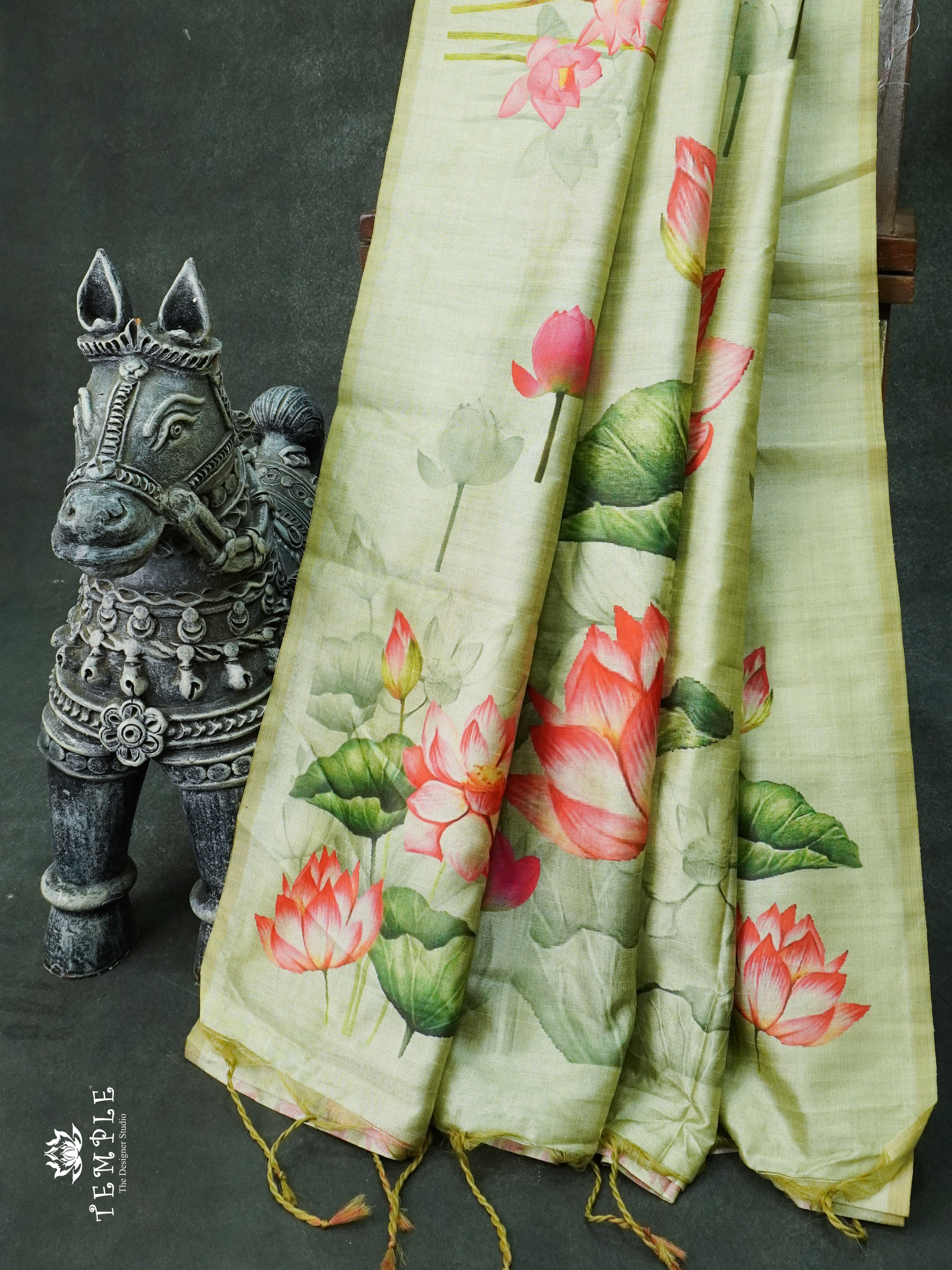 Fancy Italian Silk Saree (Green) | TTDS843 | PRE BOOKING