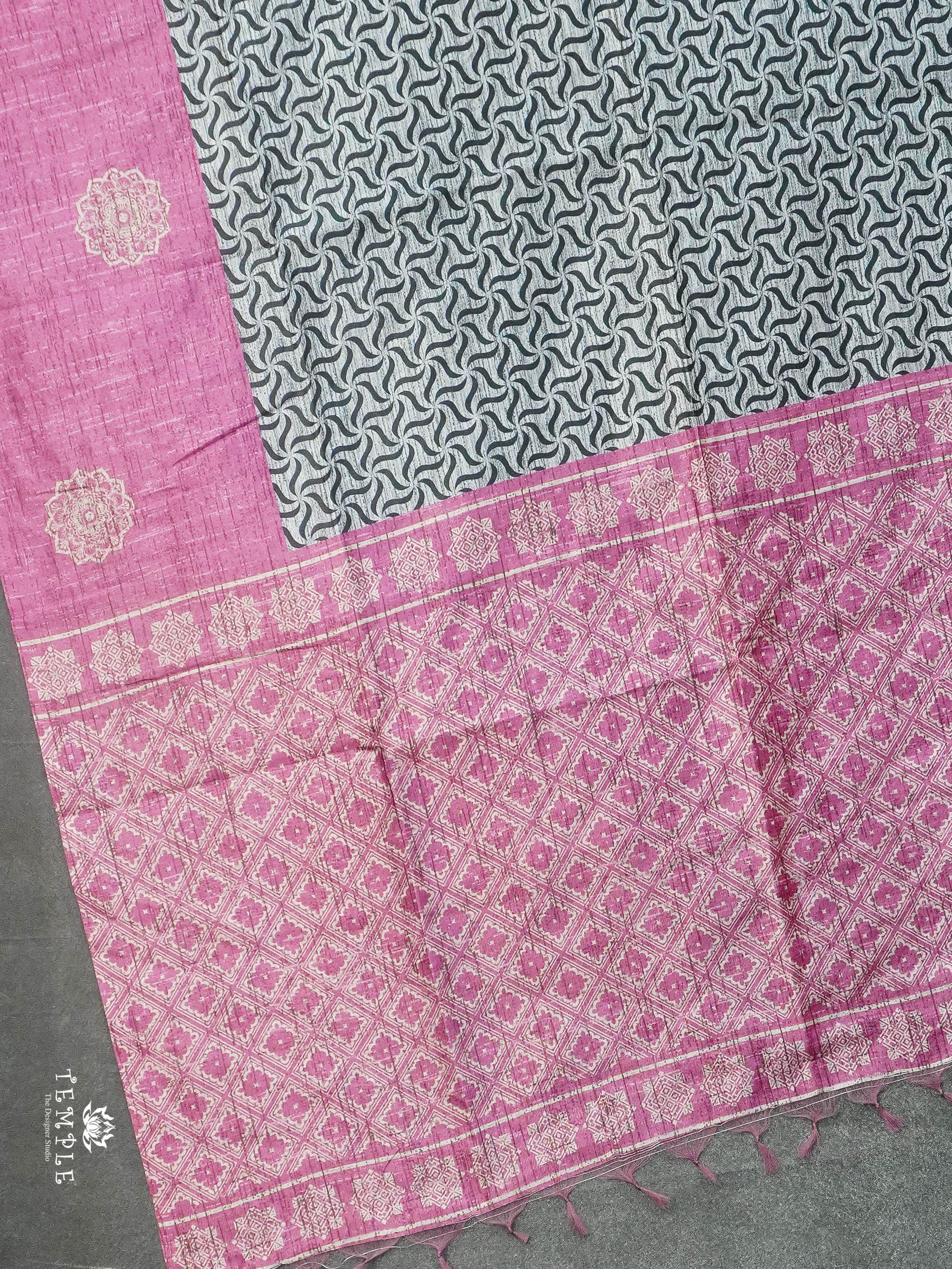 Printed Tussar Silk Saree | TTDS3076