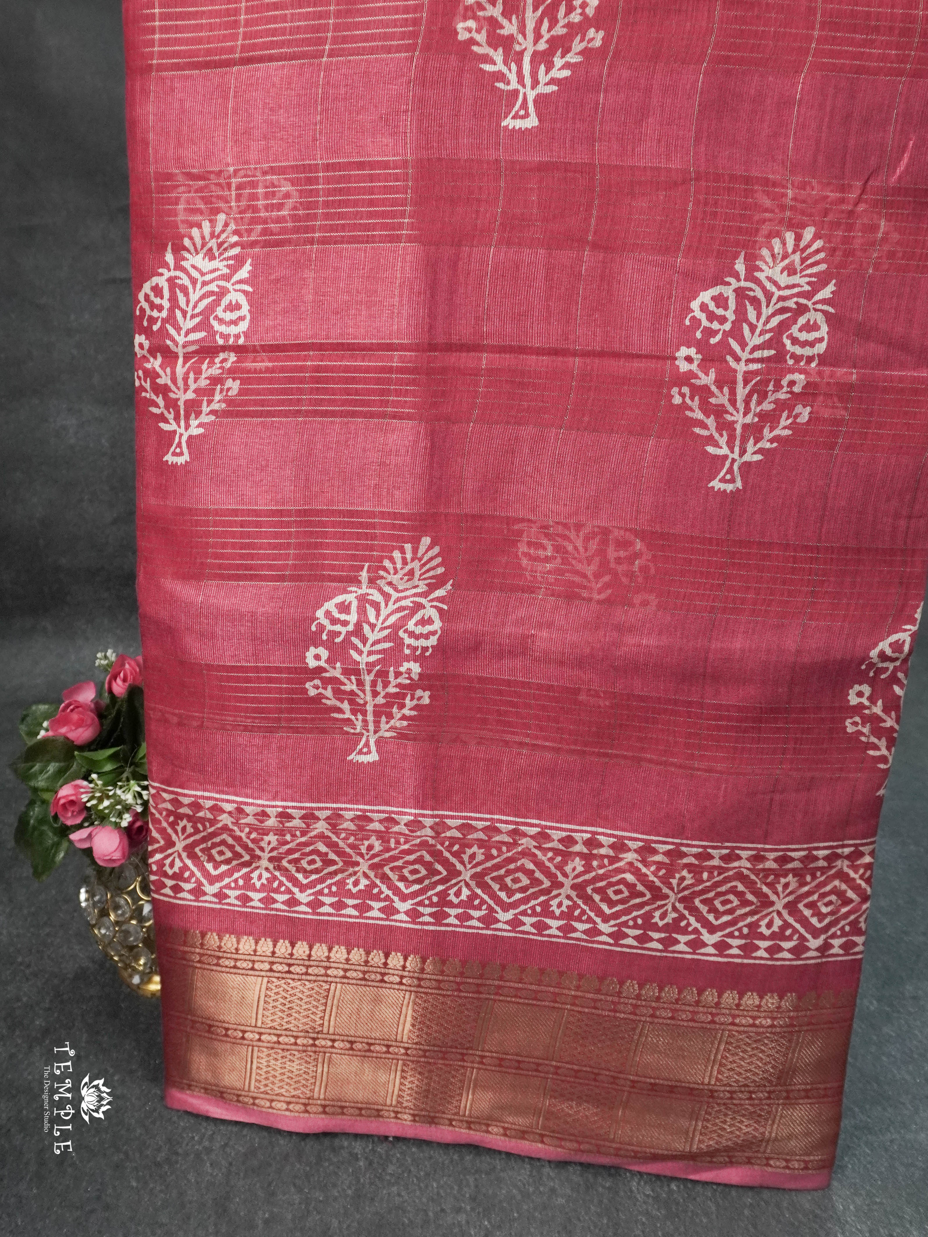 Checked Fancy Cotton Saree | TTDS1610 | Pongal Fest