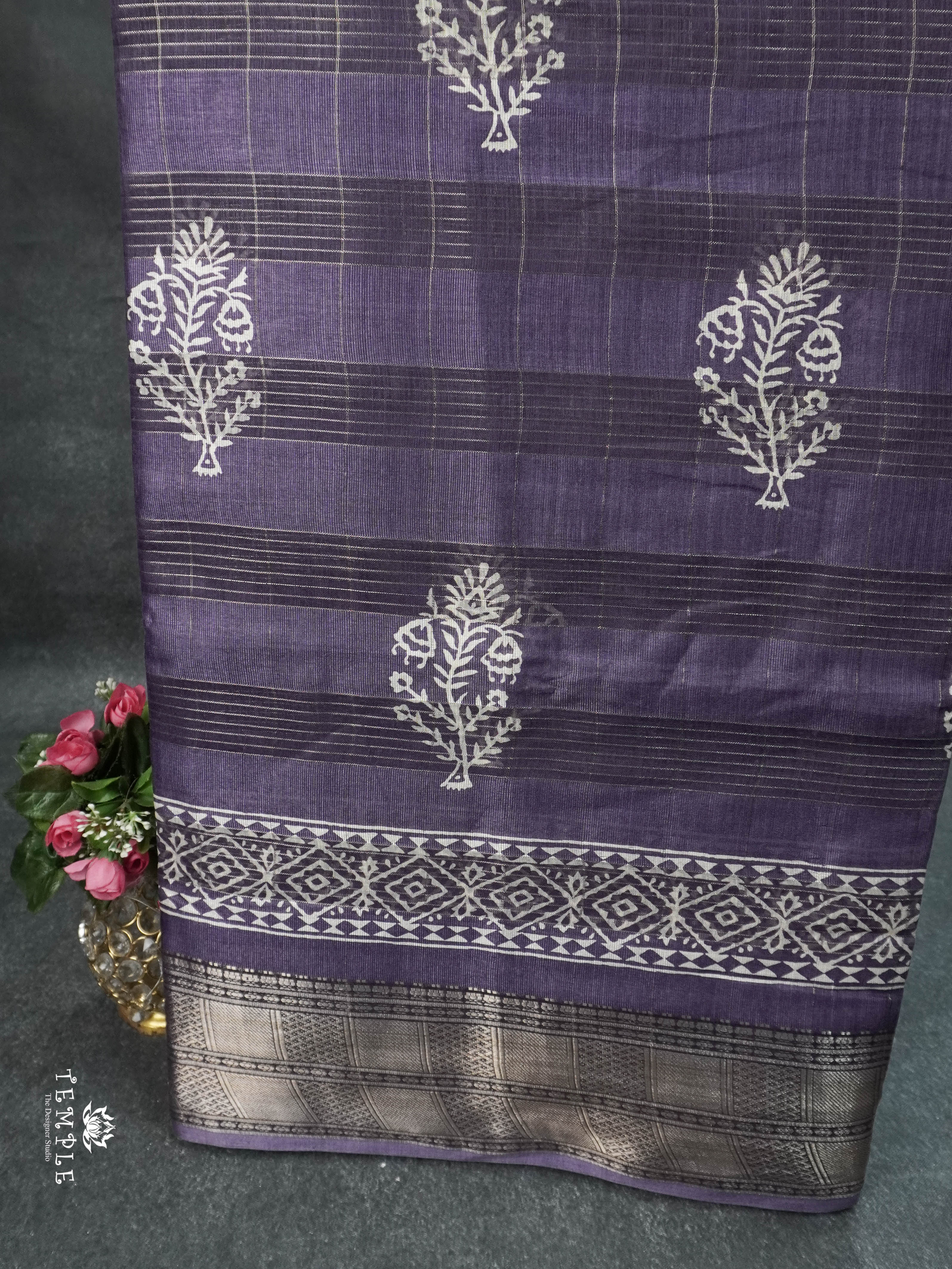 Checked Fancy Cotton Saree | TTDS1610 | Pongal Fest