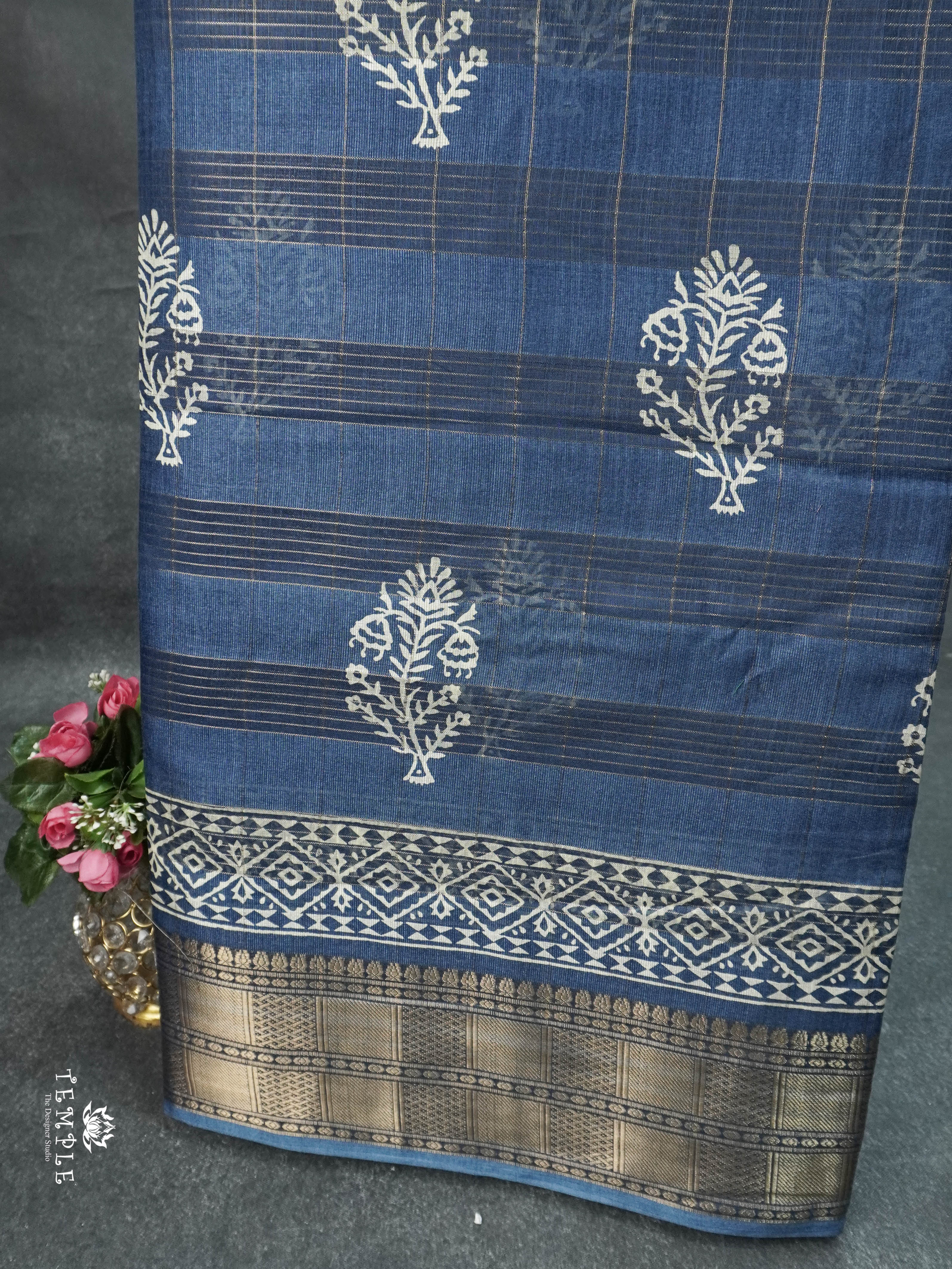 Checked Fancy Cotton Saree | TTDS1610 | Pongal Fest