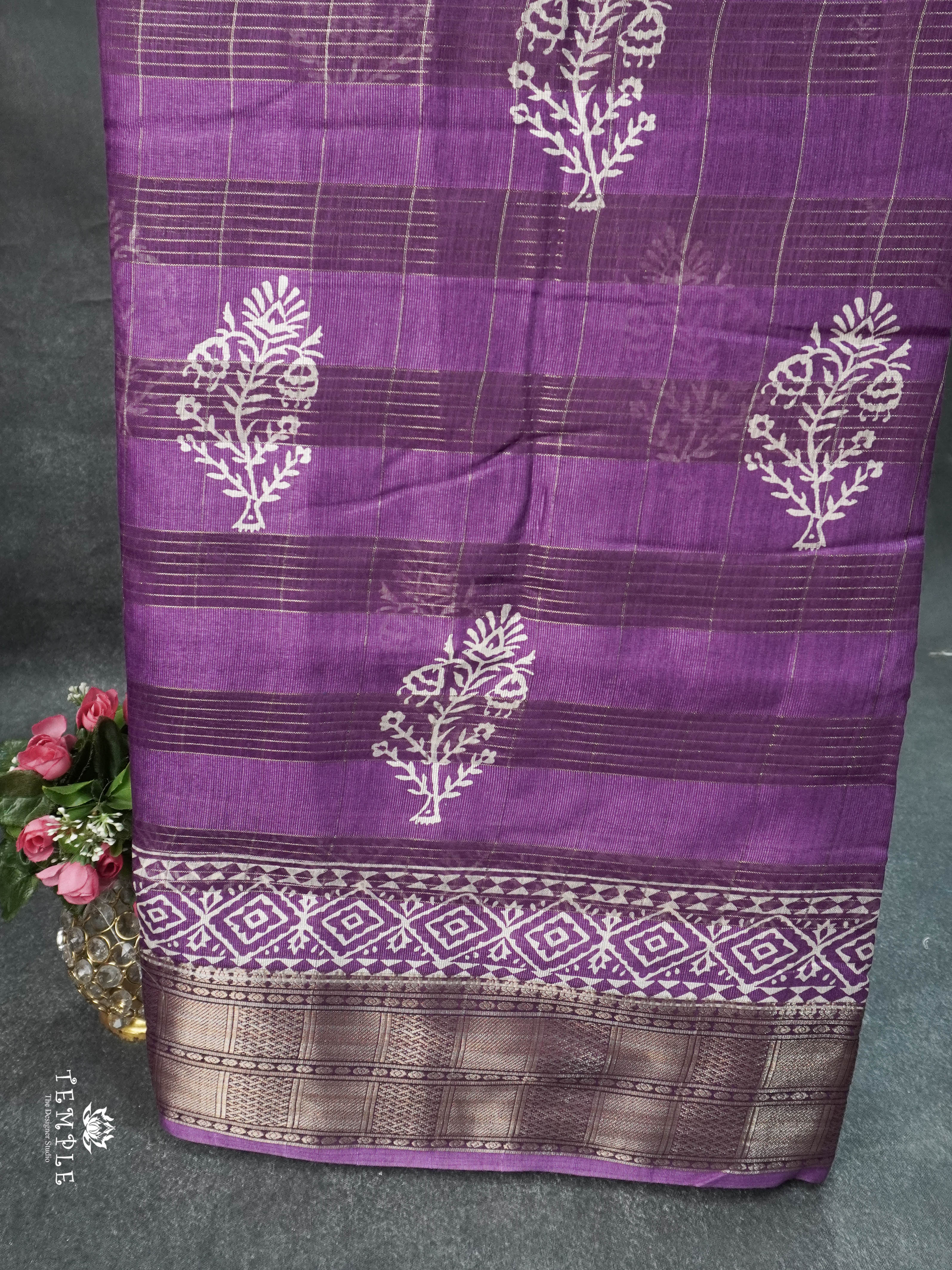 Checked Fancy Cotton Saree | TTDS1610 | Pongal Fest