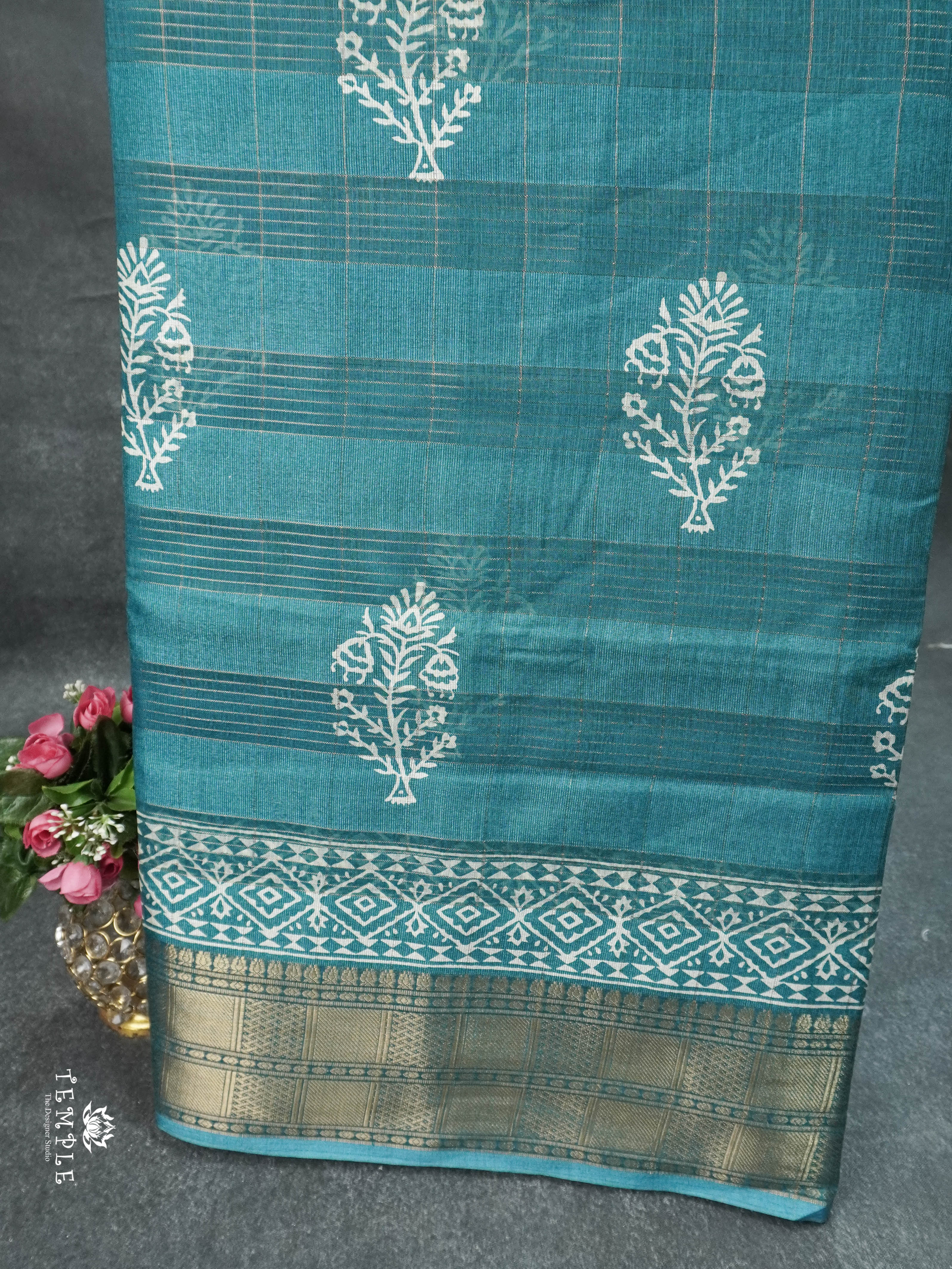 Checked Fancy Cotton Saree | TTDS1610 | Pongal Fest