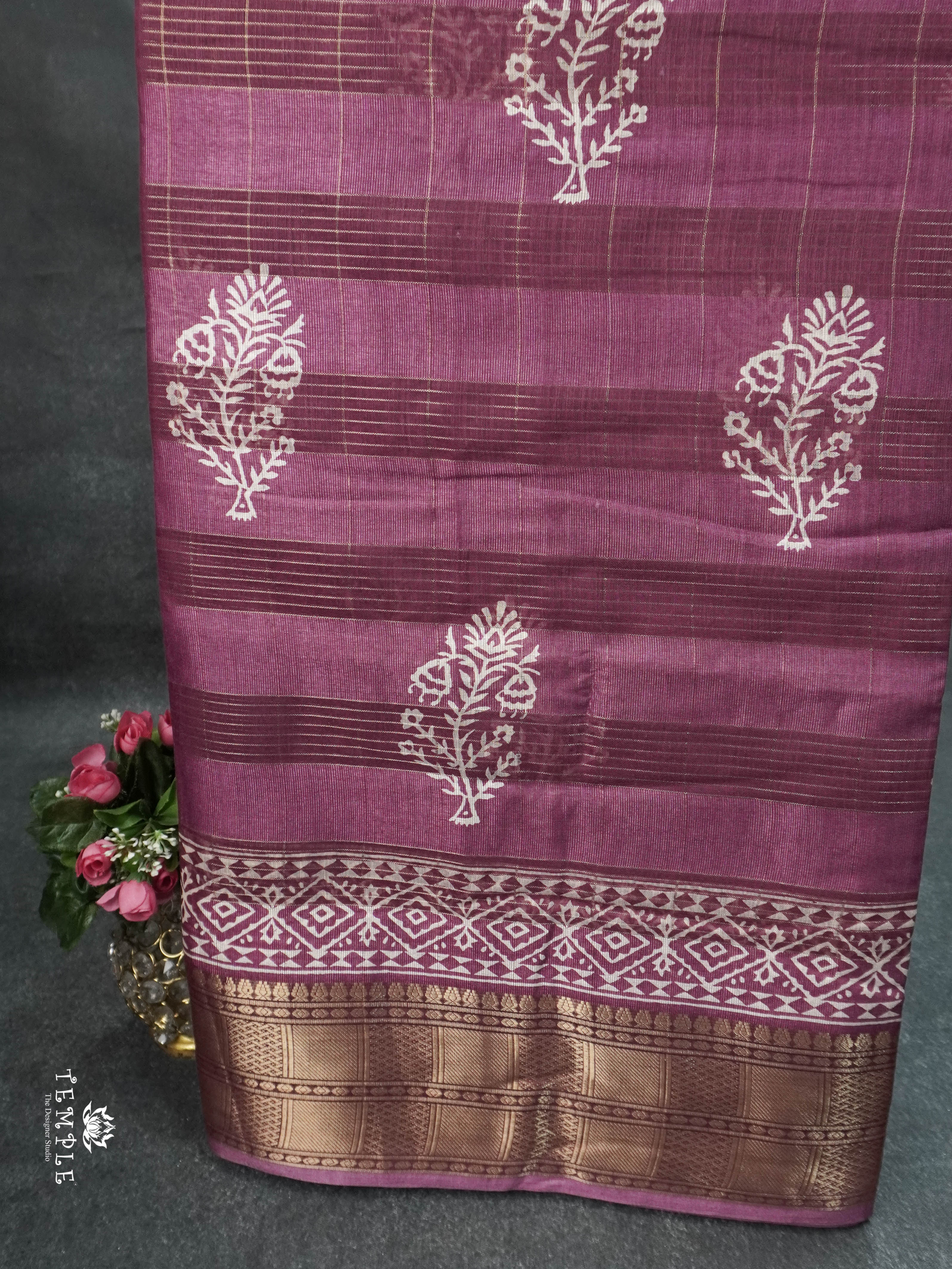 Checked Fancy Cotton Saree | TTDS1610 | Pongal Fest