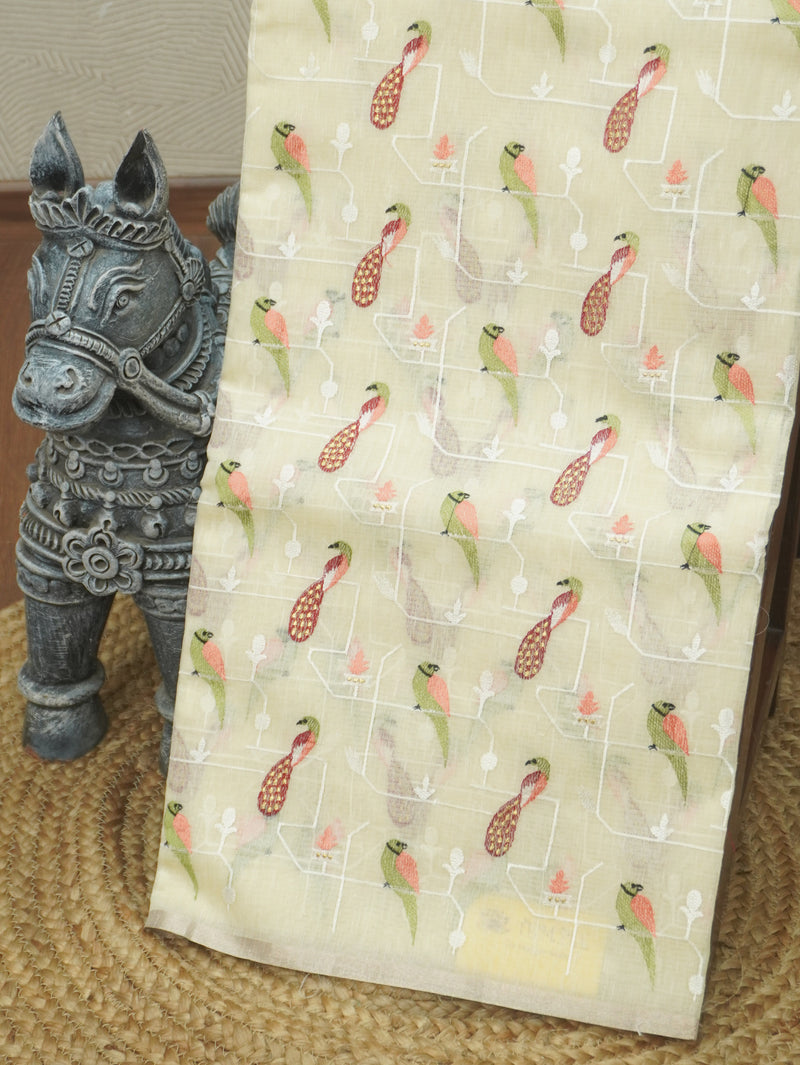 Linen Tissue with Embroidery Saree | TTDS3497