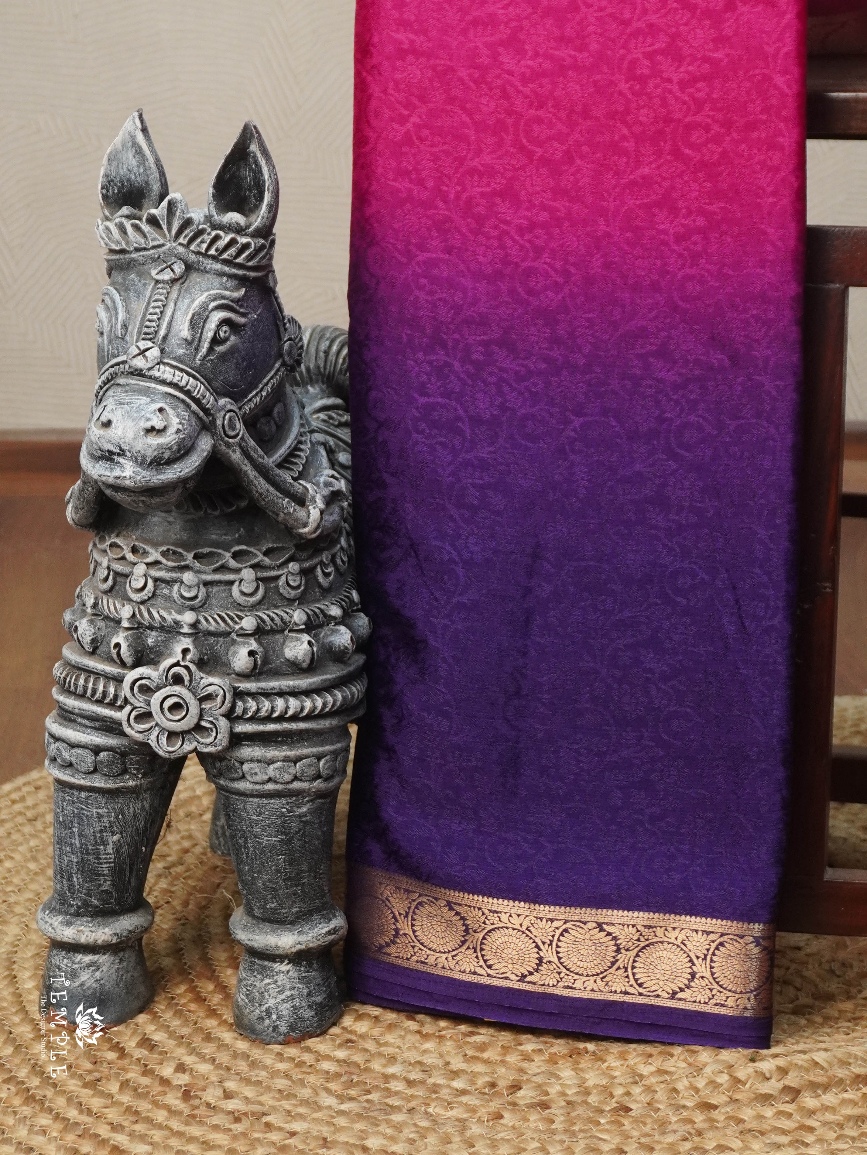 Georgette Saree With Tri Colour | TTDS3067