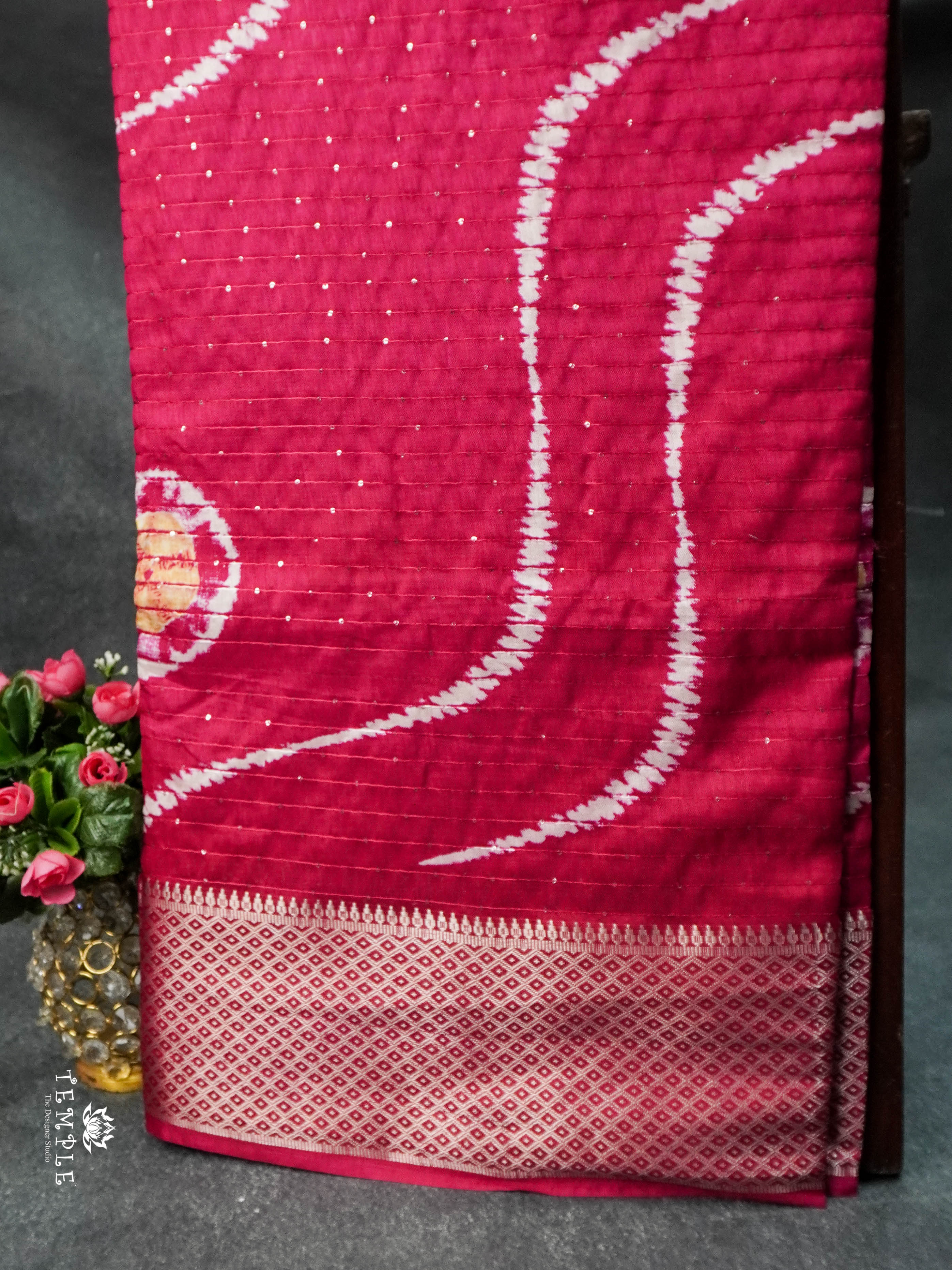 Sequins Semi Tussar Saree | TTDS1629