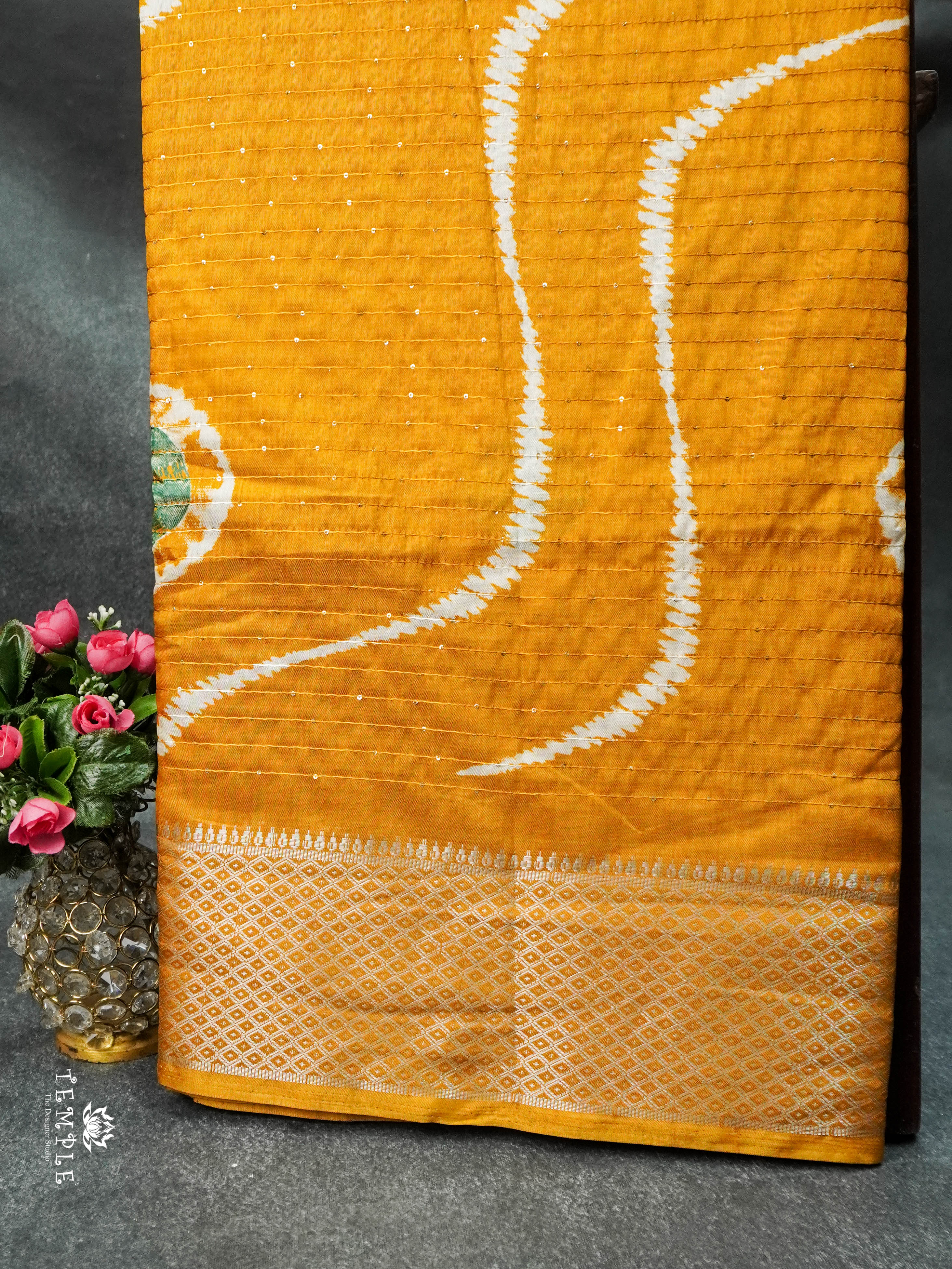 Sequins Semi Tussar Saree | TTDS1629