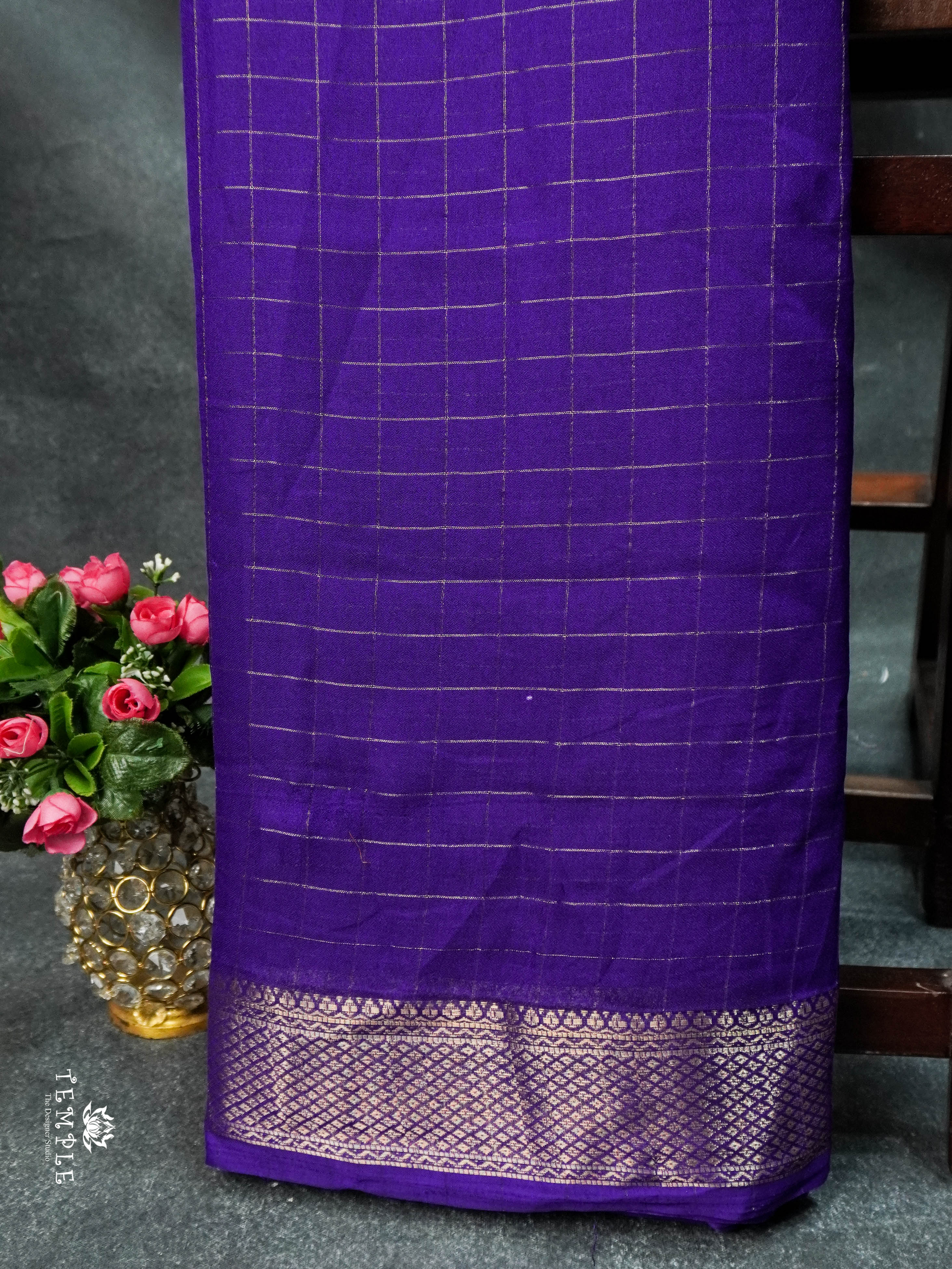 Crush Mysore Crepe Silk  Saree | TTDS1624