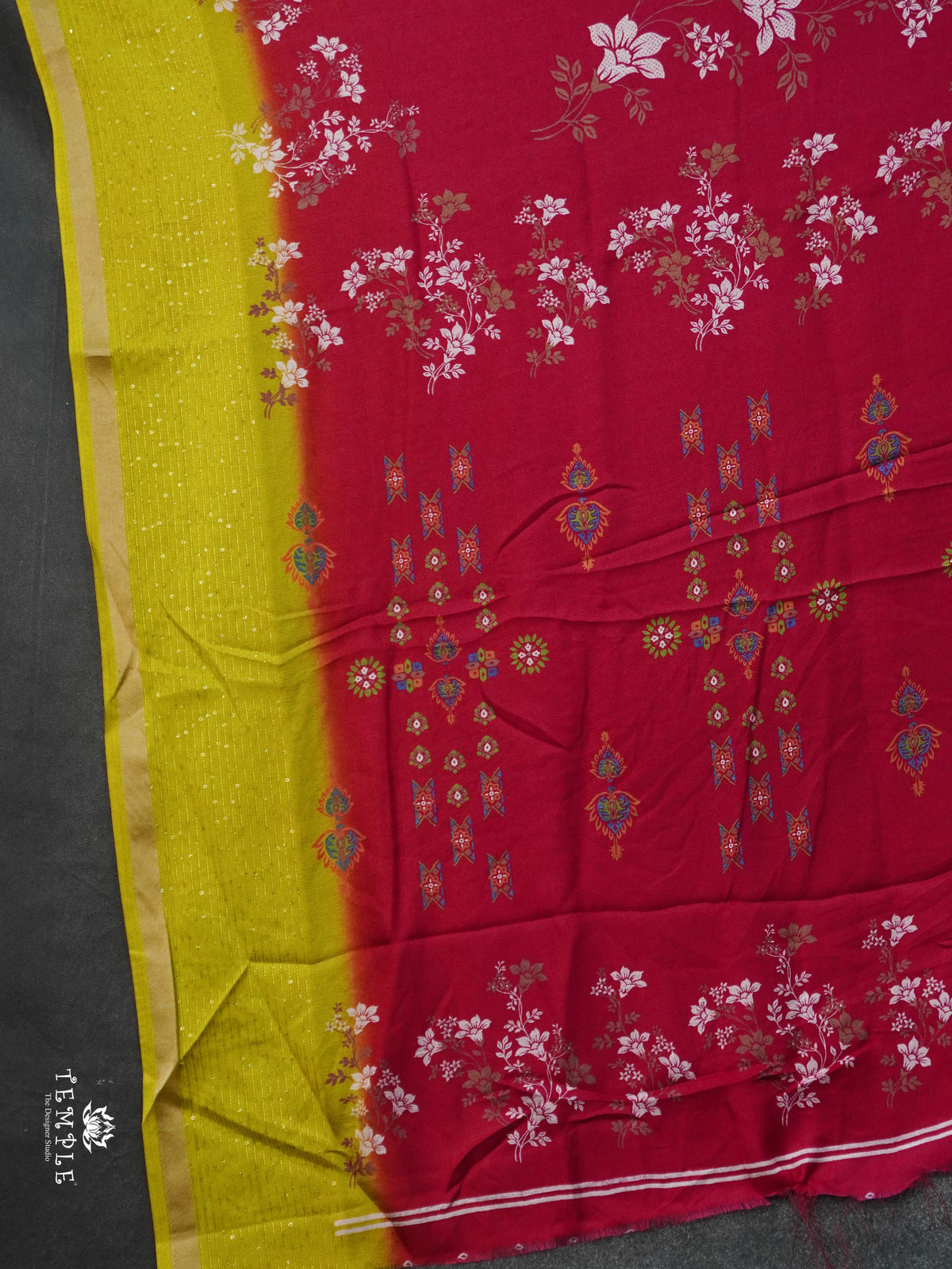 Printed Fancy Saree(Pink) | TTDS3075