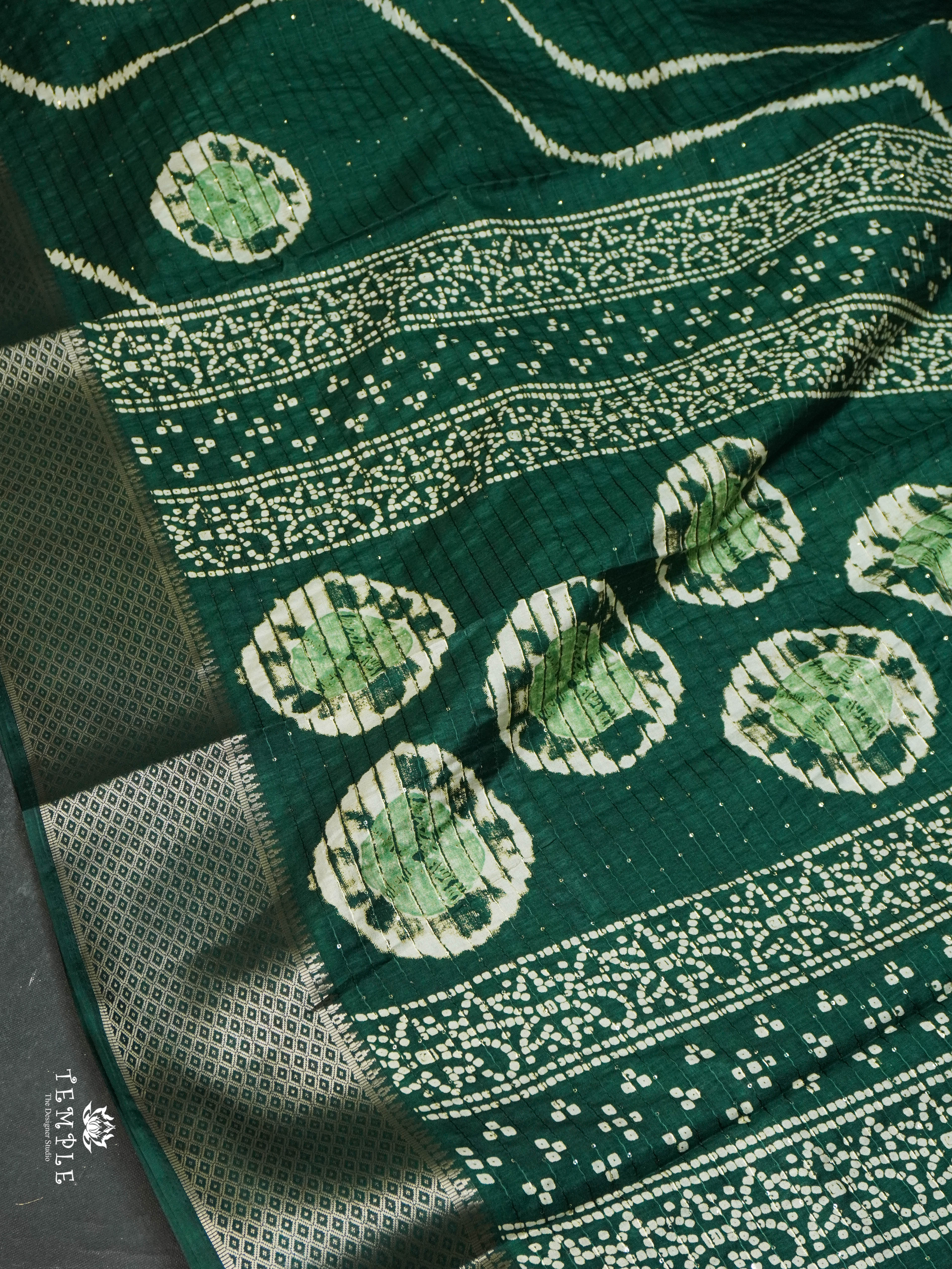 Sequins Semi Tussar Saree | TTDS1629