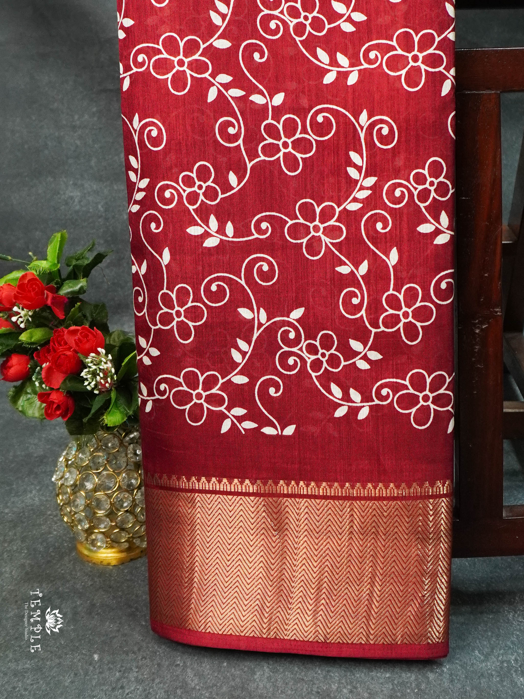 Floral Printed Dola Saree | TTDS1631