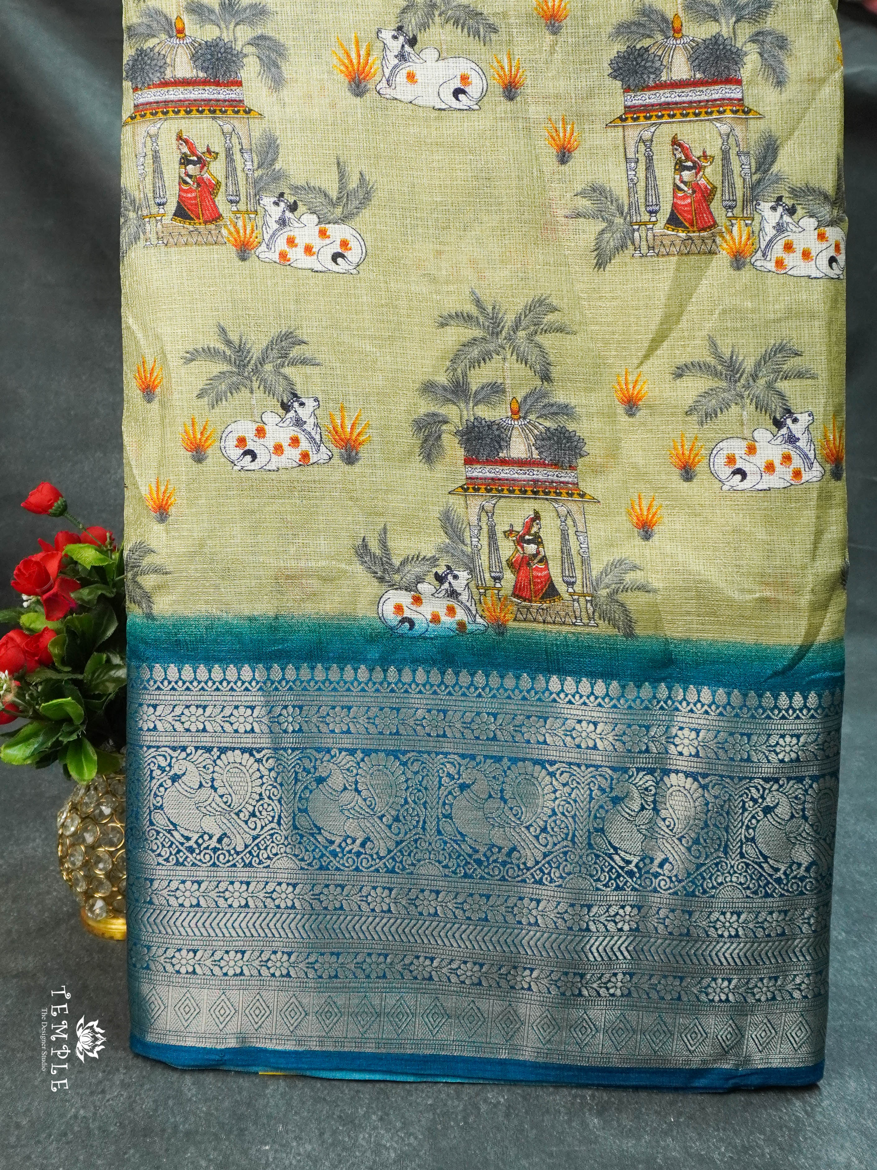 Pichwai Printed Kota Saree | TTDS1633