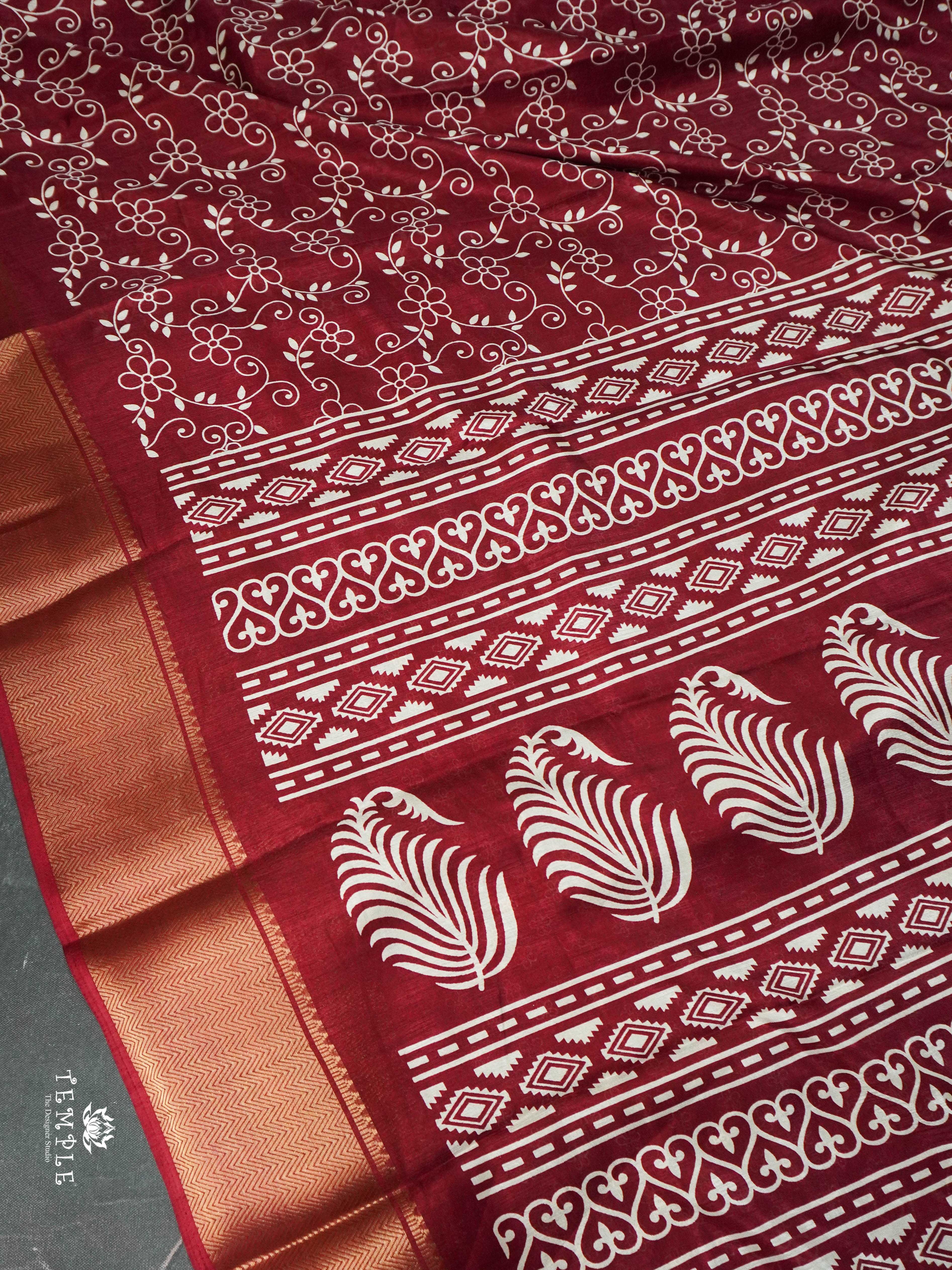 Floral Printed Dola Saree | TTDS1631