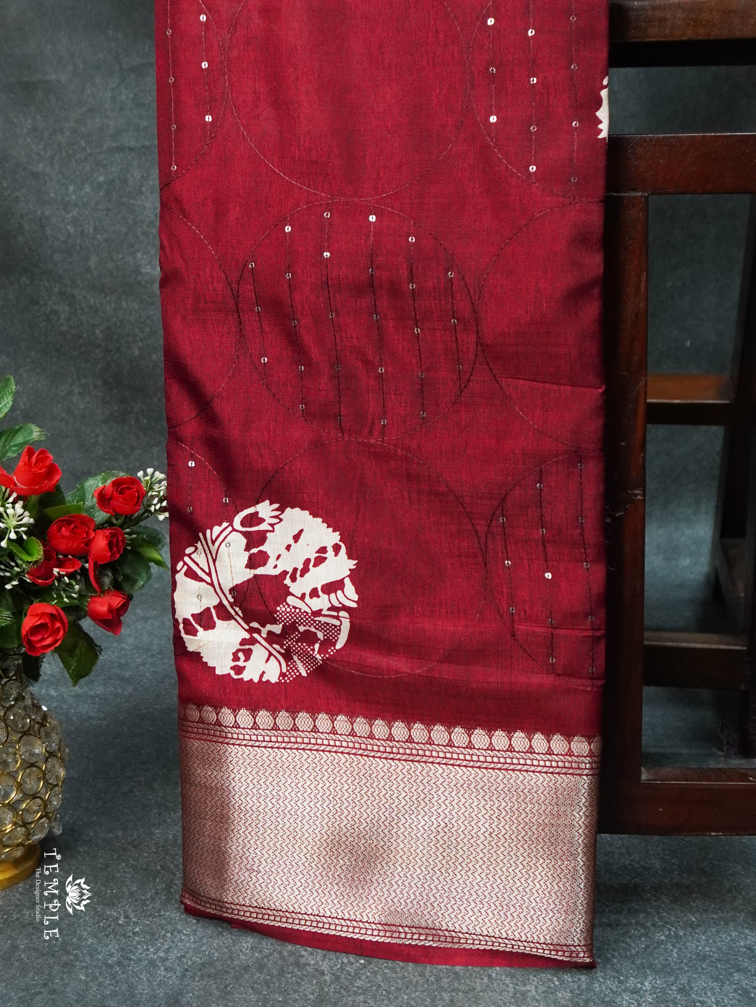 Printed Dola Sequins Saree | TTDS1653