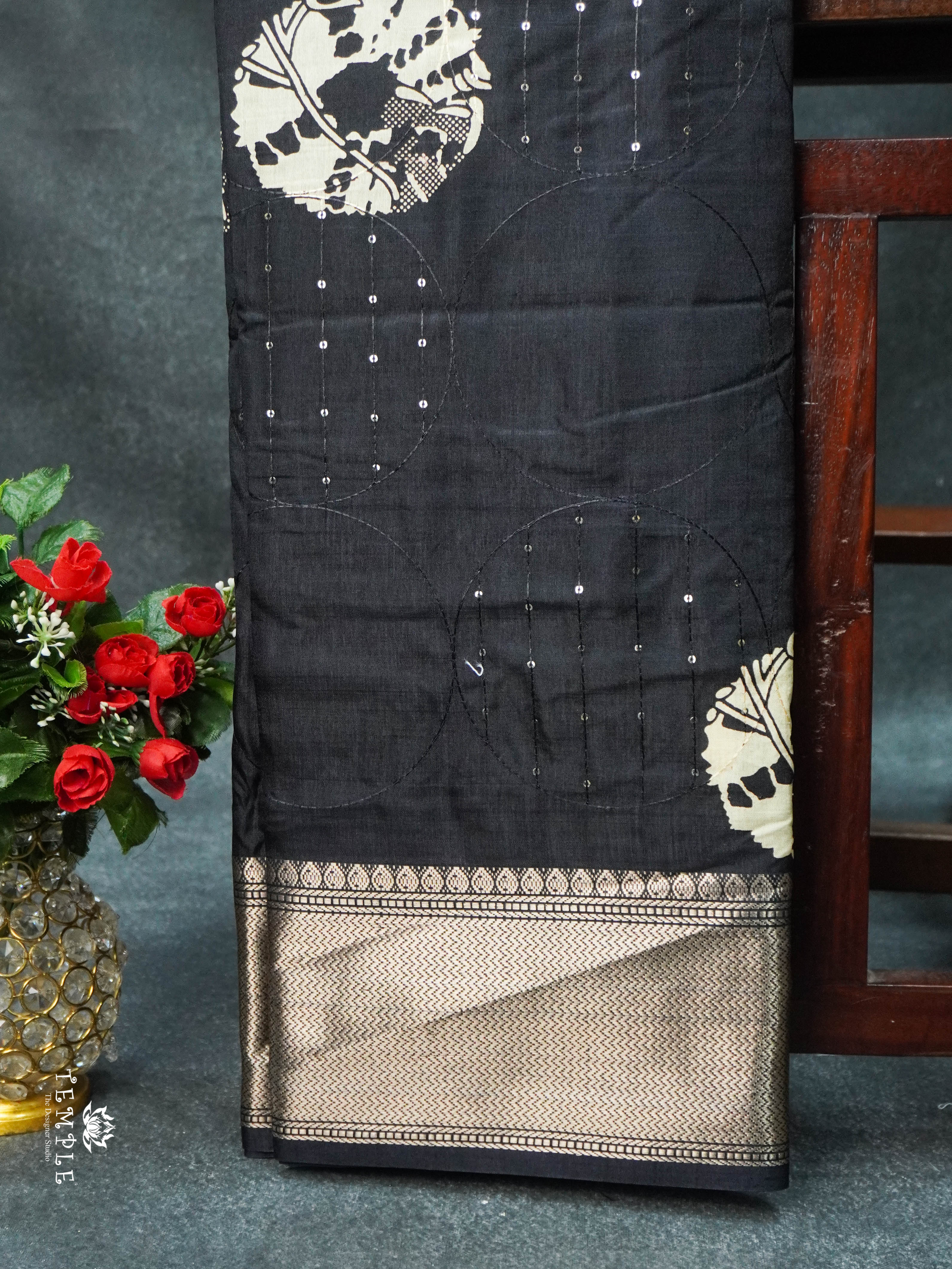 Printed Dola Sequins Saree | TTDS1653