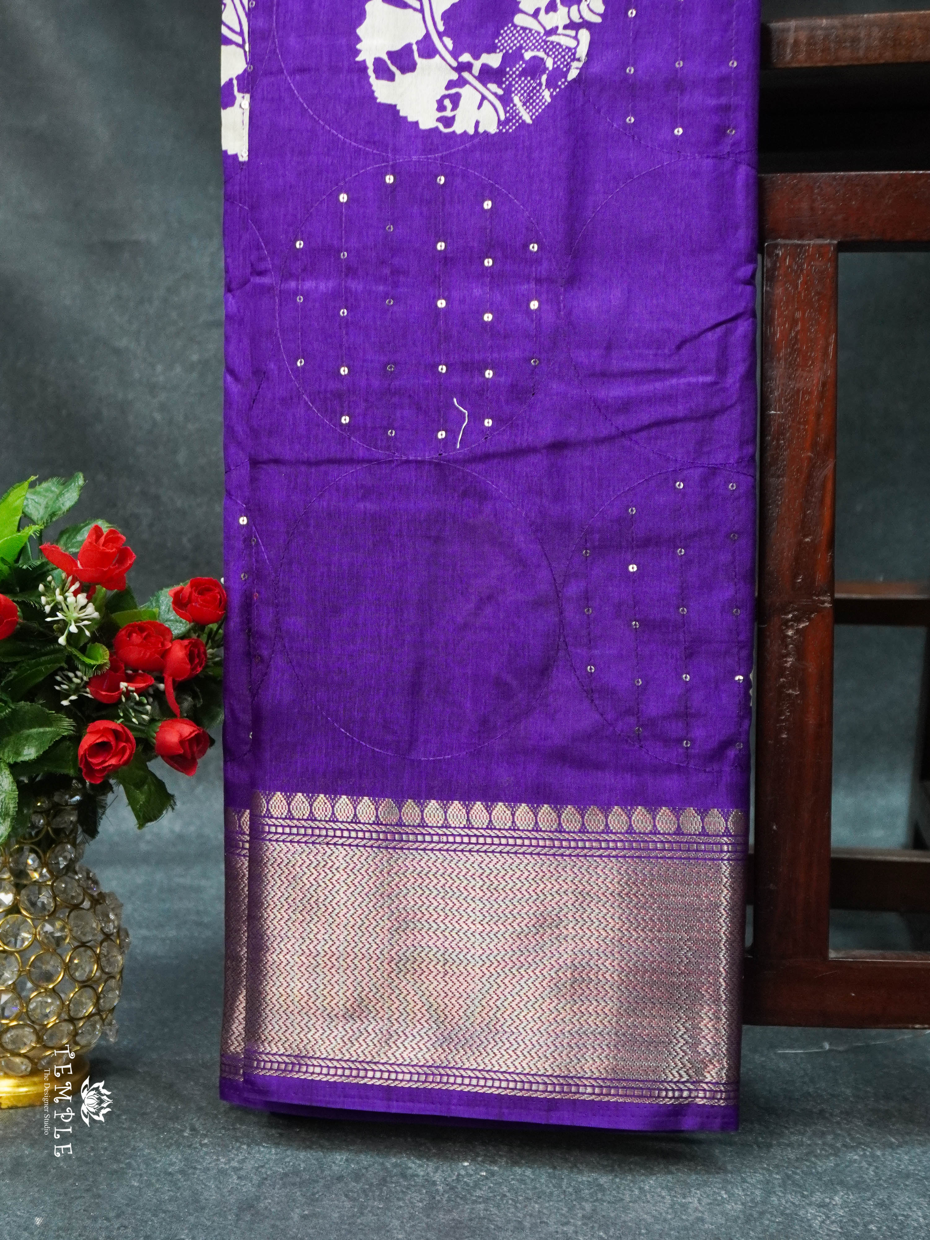 Printed Dola Sequins Saree | TTDS1653