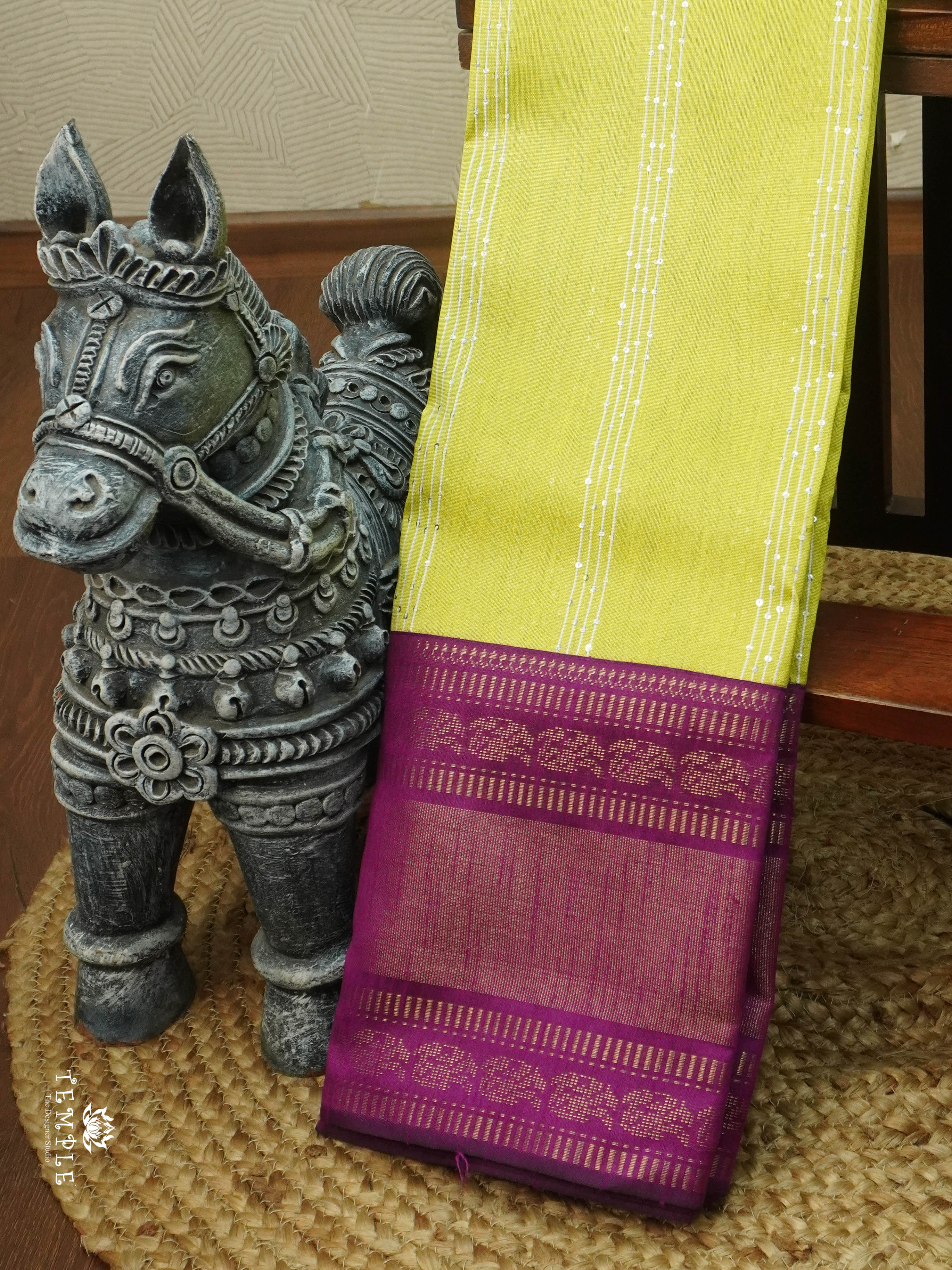 Raw Silk Saree With Sequins Work | TTDS3035