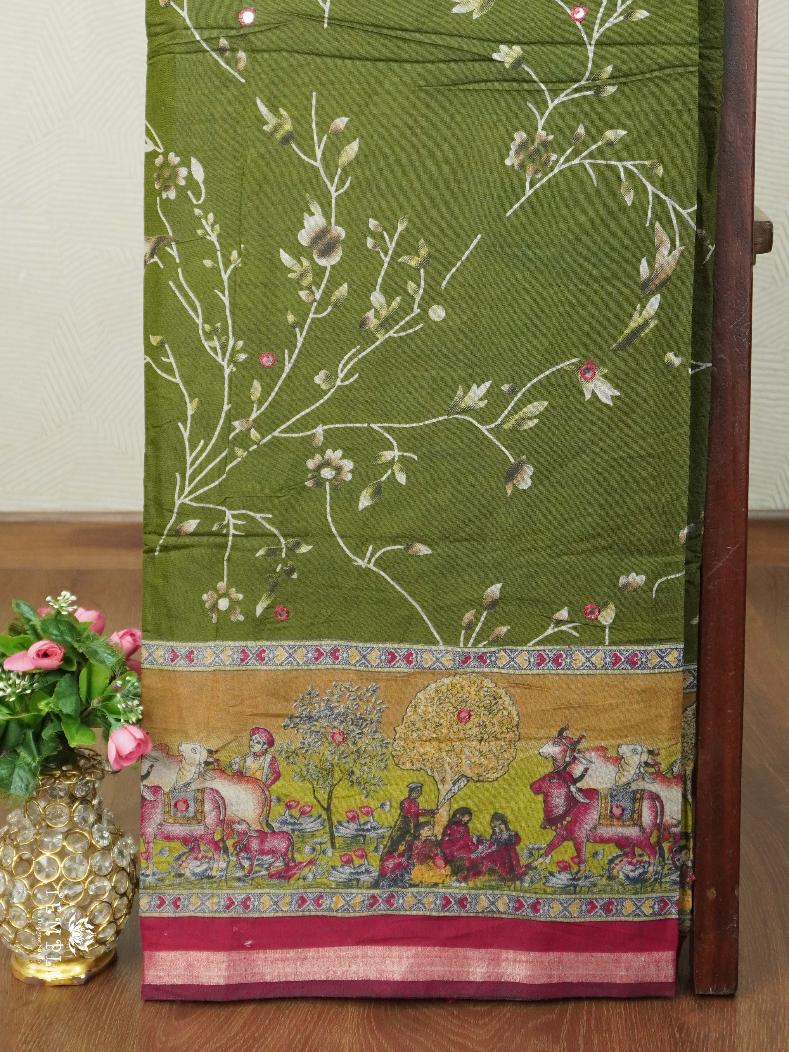 Mirror Work Cotton Saree | TTDS2611
