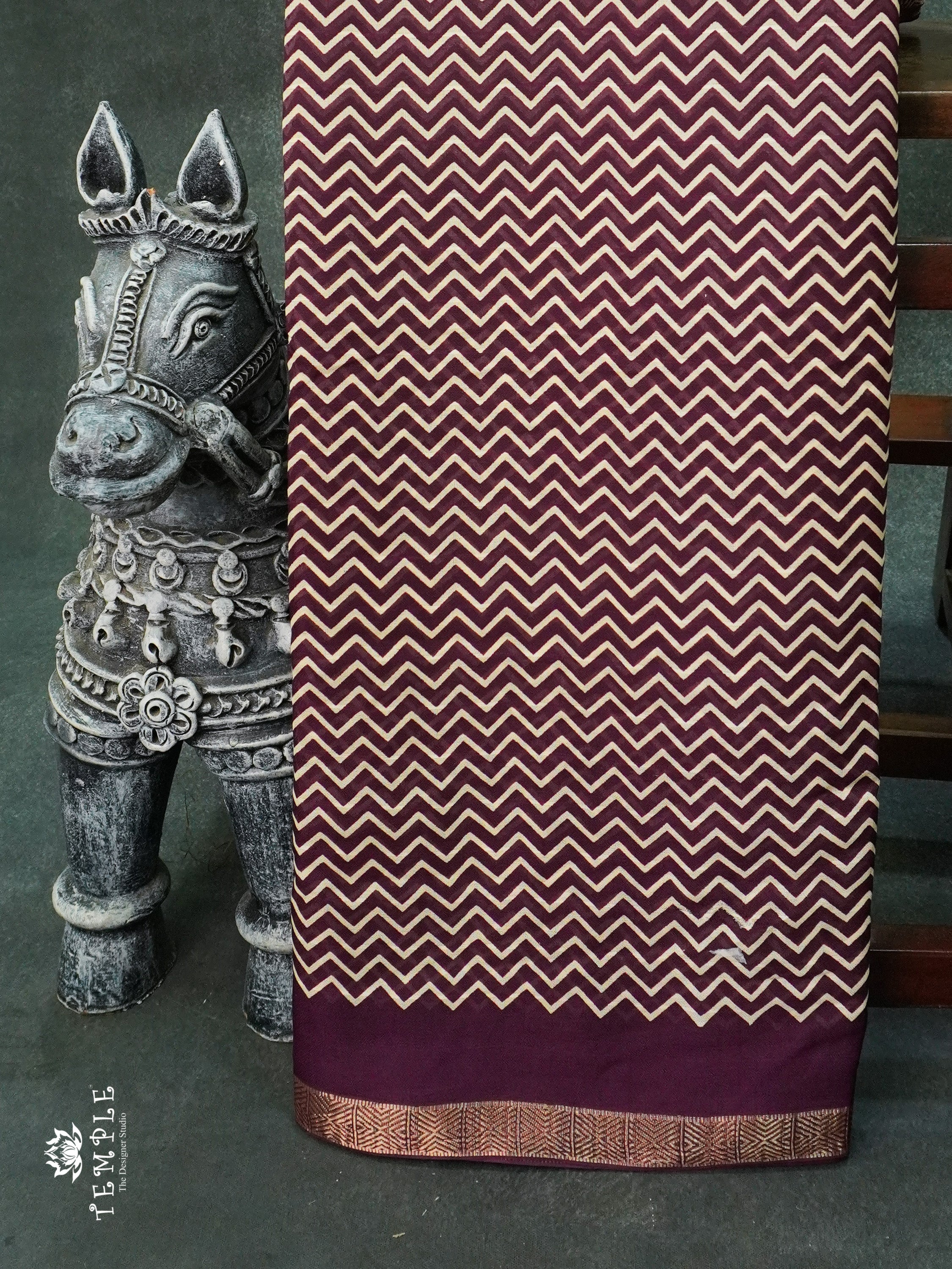 Georgette Saree with Zig Zag Pattern | TTDS1224 | Sparkling Deals