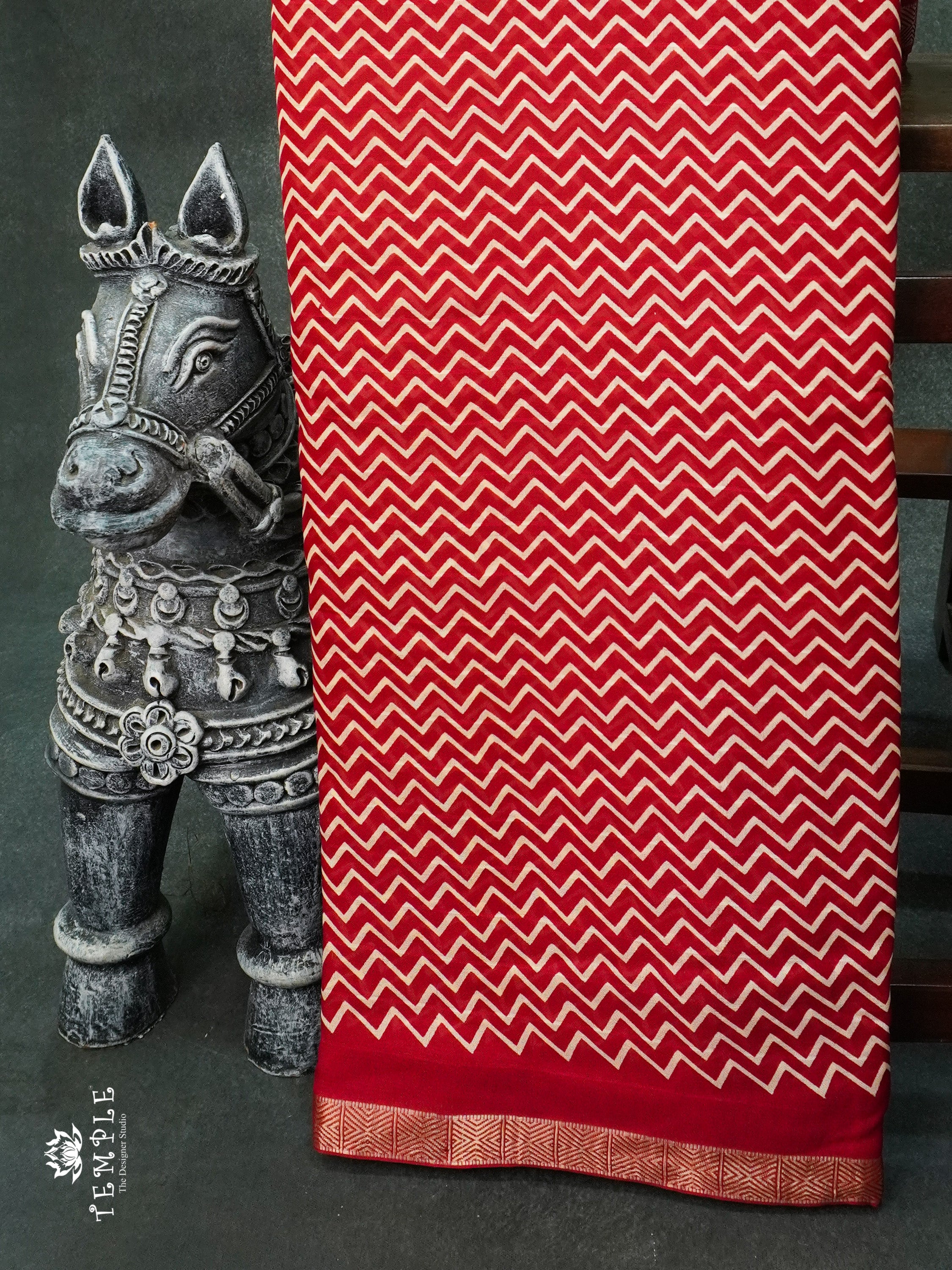 Georgette Saree with Zig Zag Pattern | TTDS1224 | Sparkling Deals