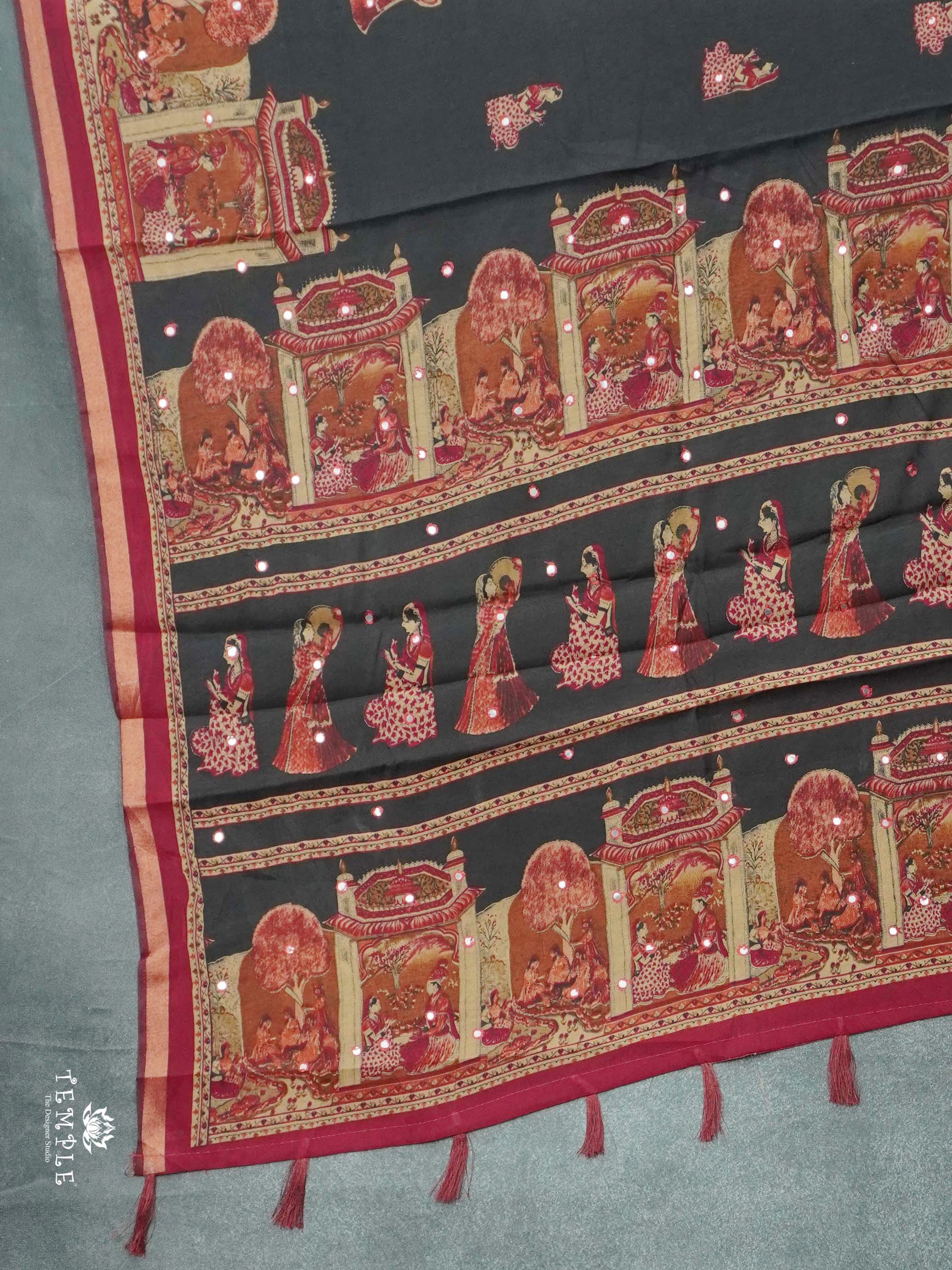 Cotton Sarees With Mirror Work | TTDS2613