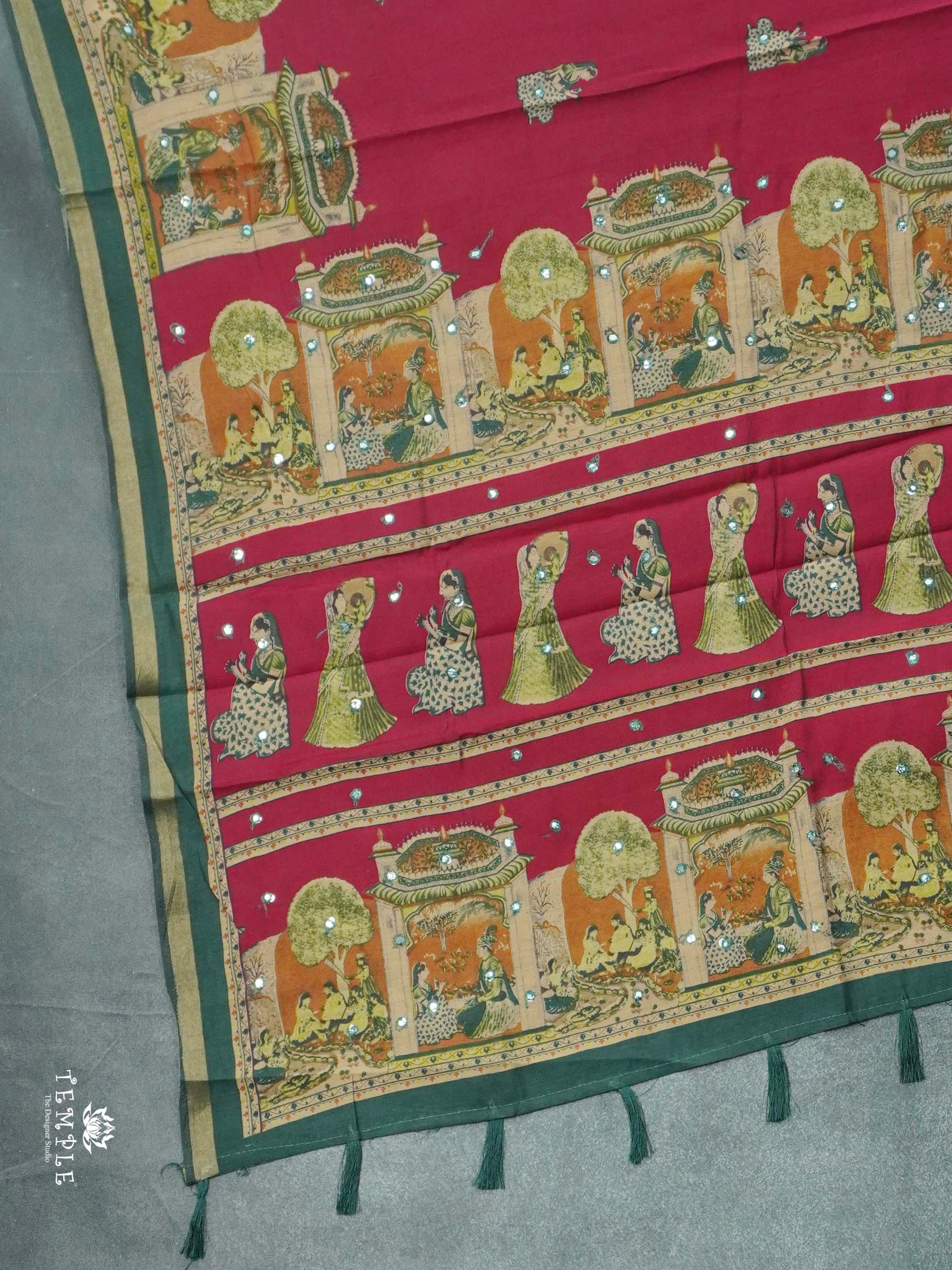 Cotton Sarees With Mirror Work | TTDS2613