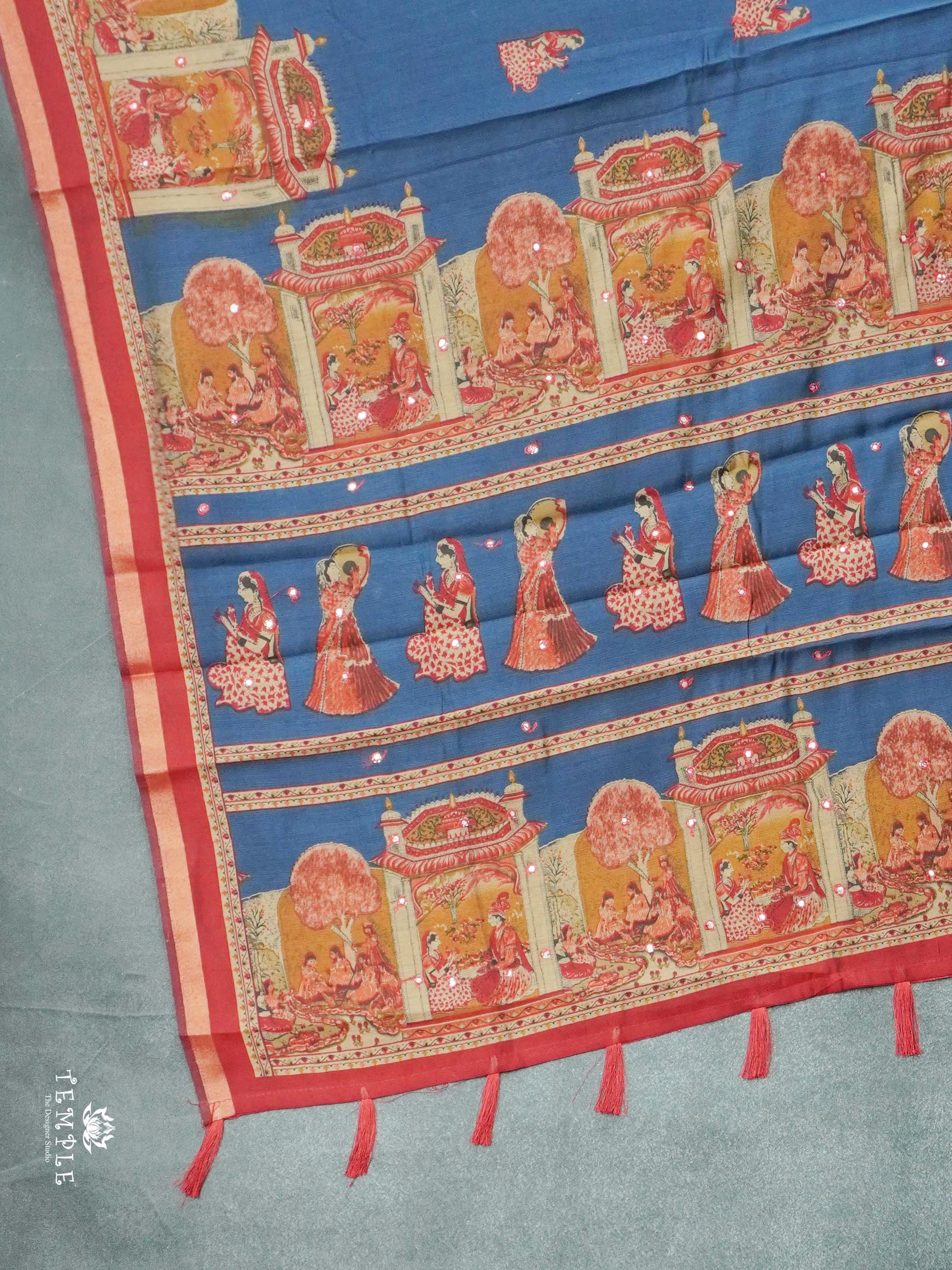 Cotton Sarees With Mirror Work | TTDS2613