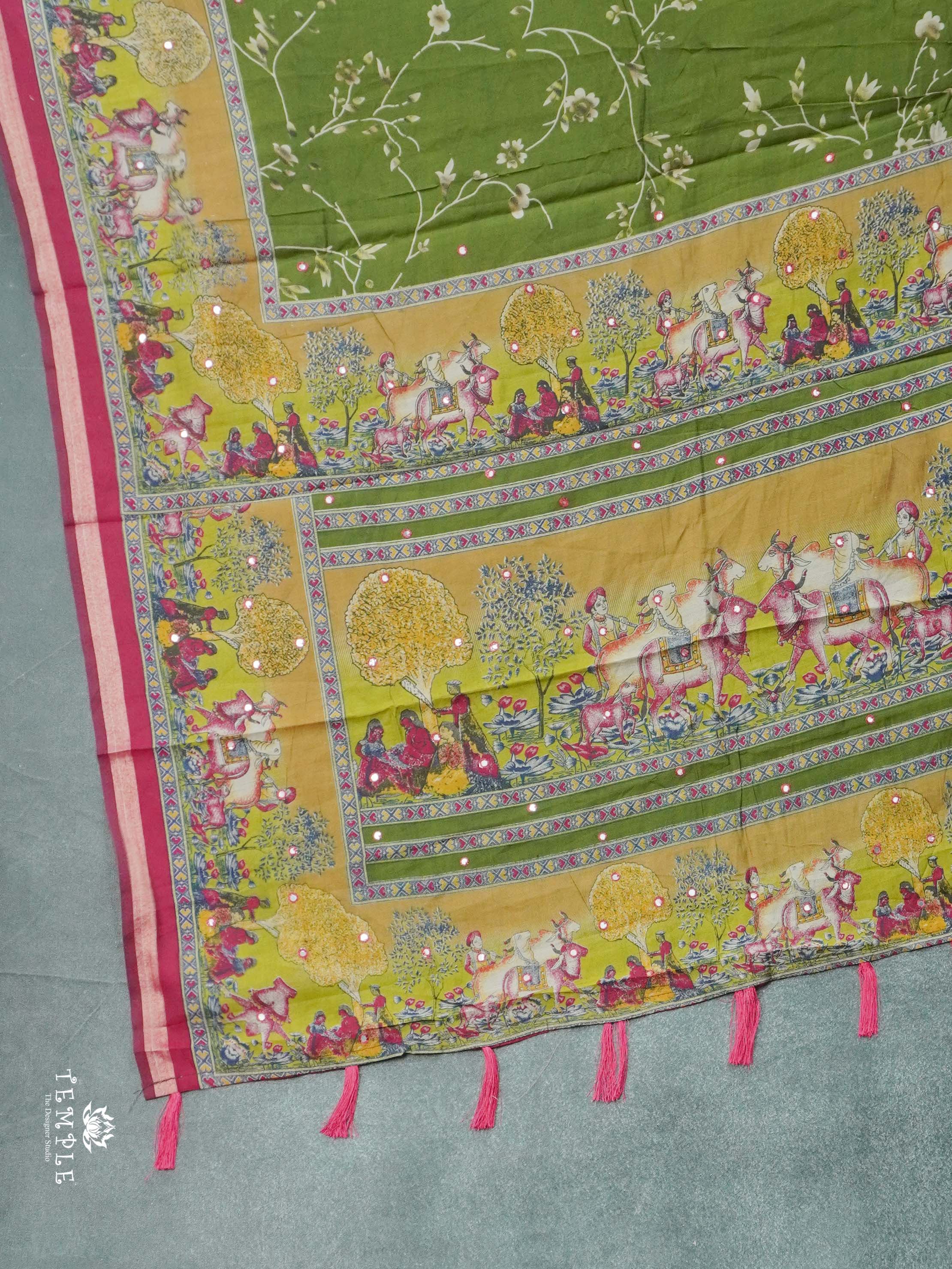 Mirror Work Cotton Saree | TTDS2611