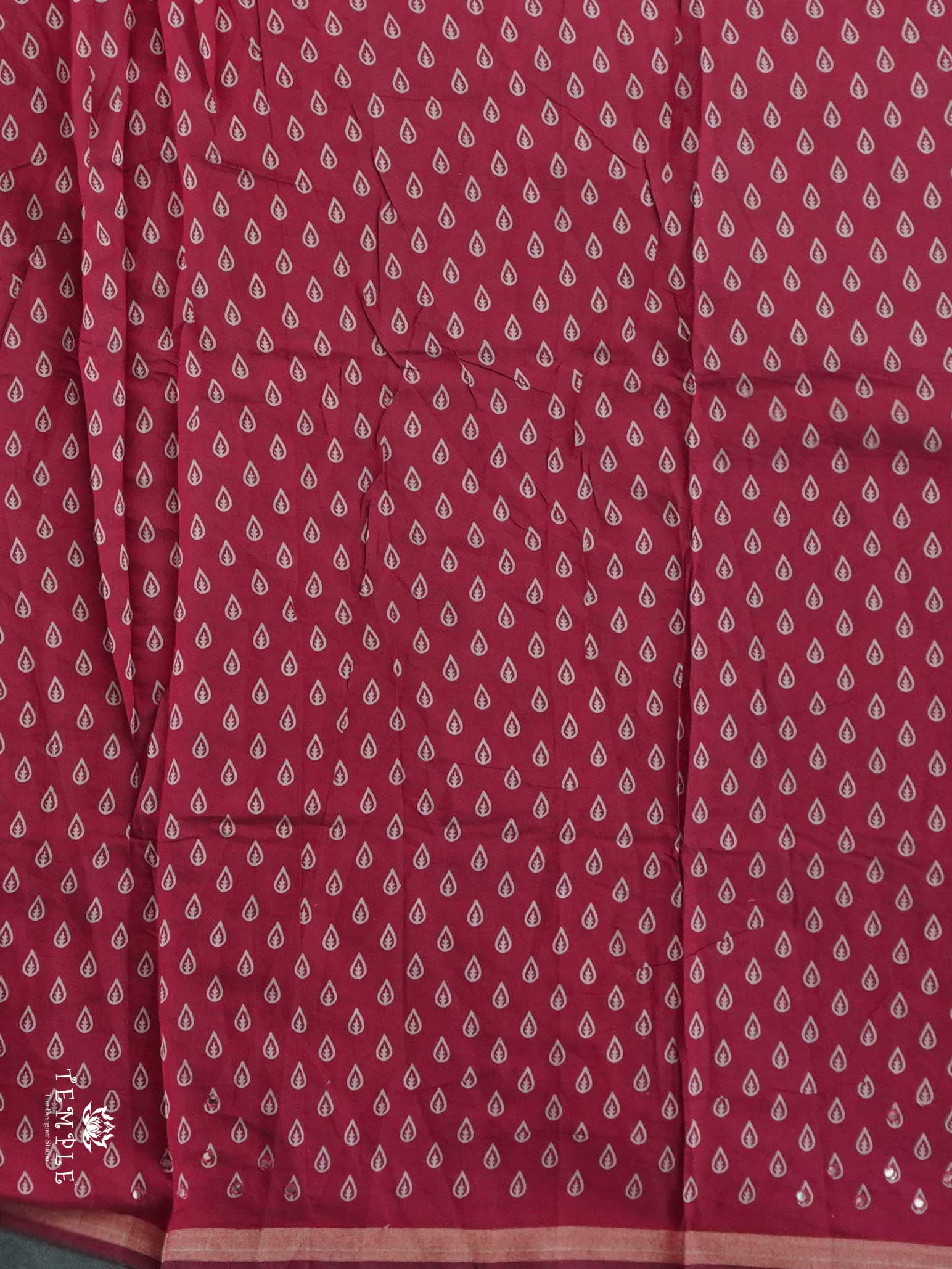Mirror Work Cotton Saree | TTDS2611