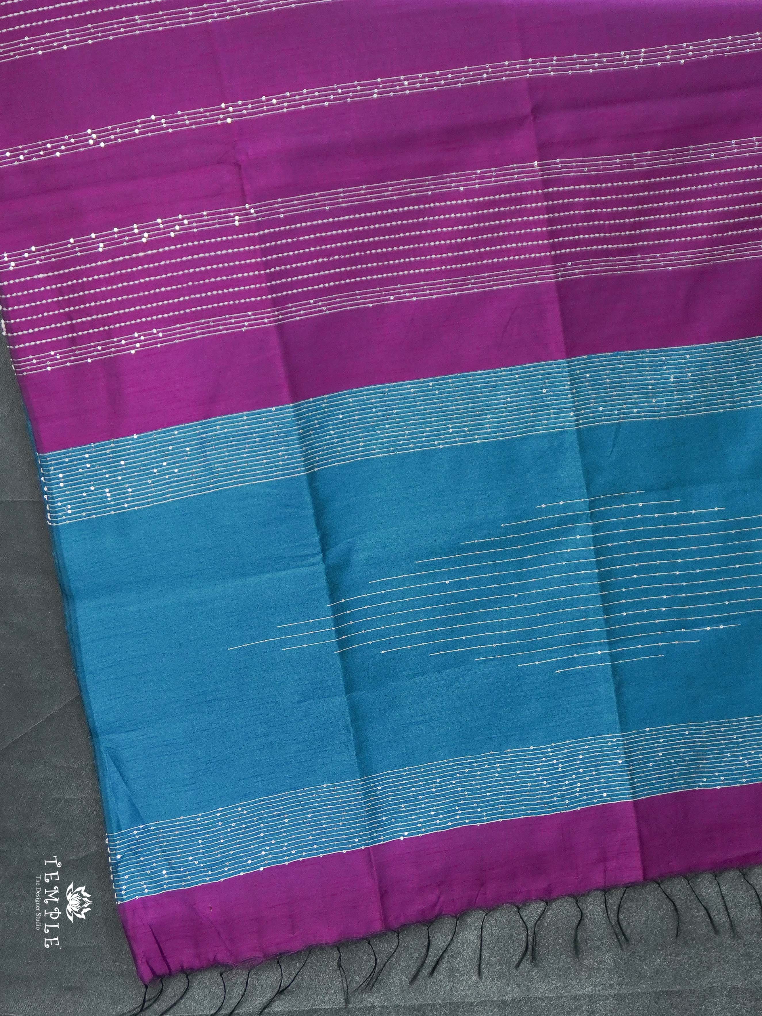 Raw Silk Saree with sequins Work | TTDS2100 | PRE BOOKING