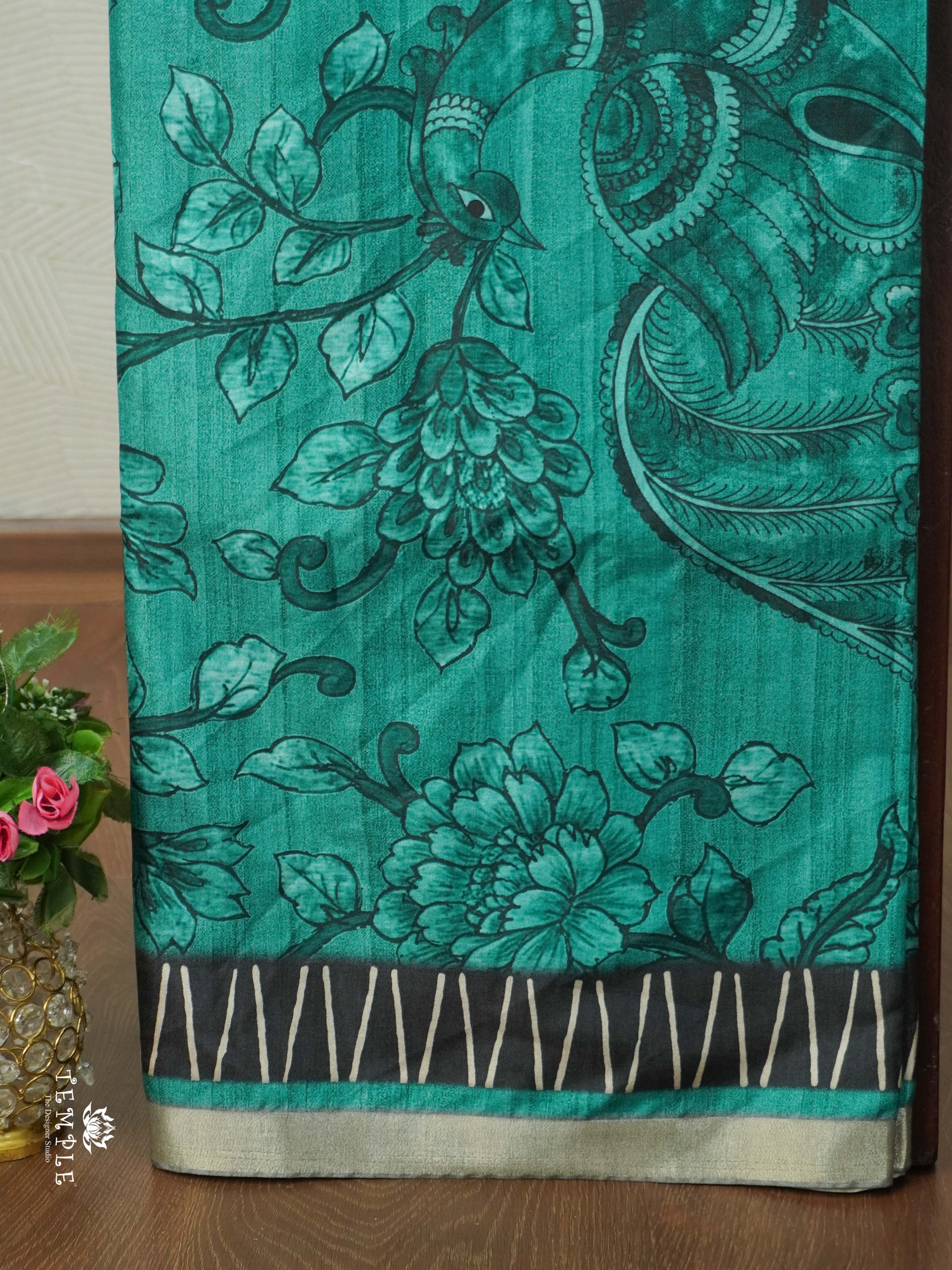Printed Tussar Saree | TTDS2627